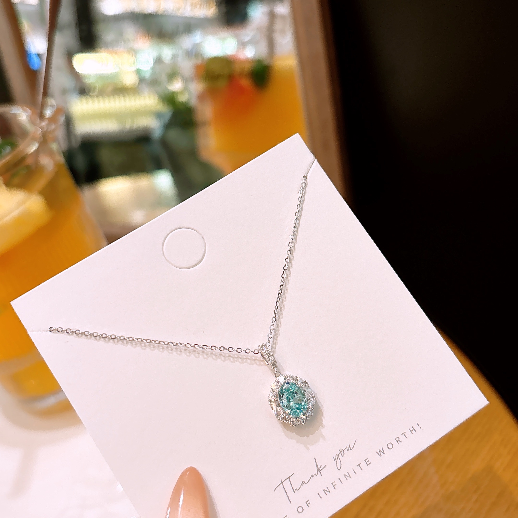 Fine Silver High Carbon Diamond Necklace Cute Graduation Silver