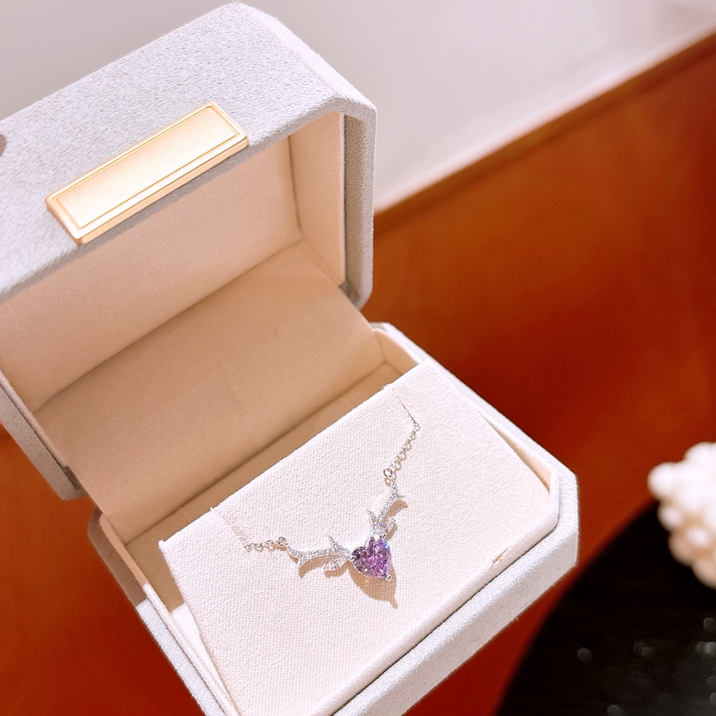 S925 Sterling Silver High Carbon Diamond Necklace Vintage Mother's Day