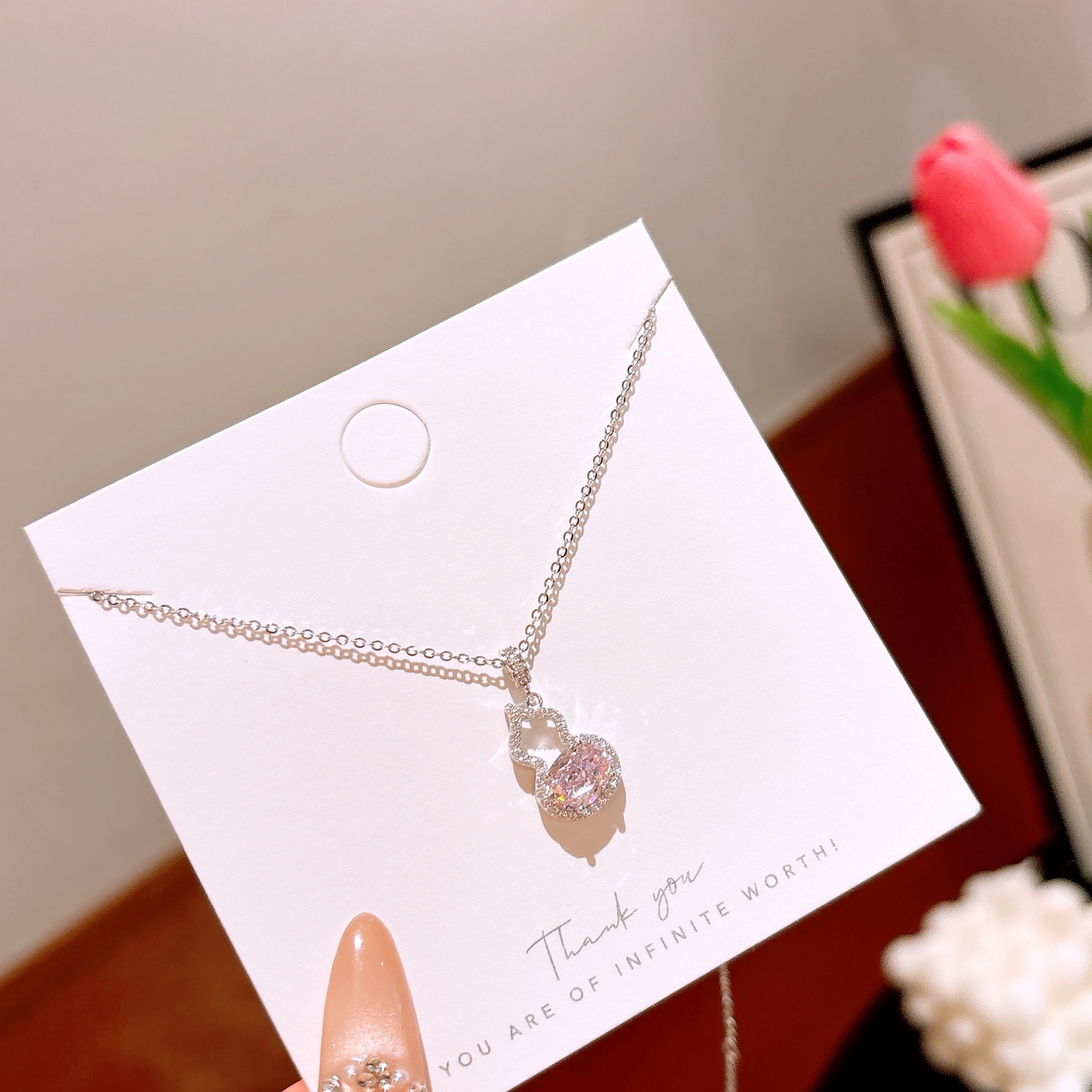 Nickel Free Silver High Carbon Diamond Necklace Ultra Minimal Office