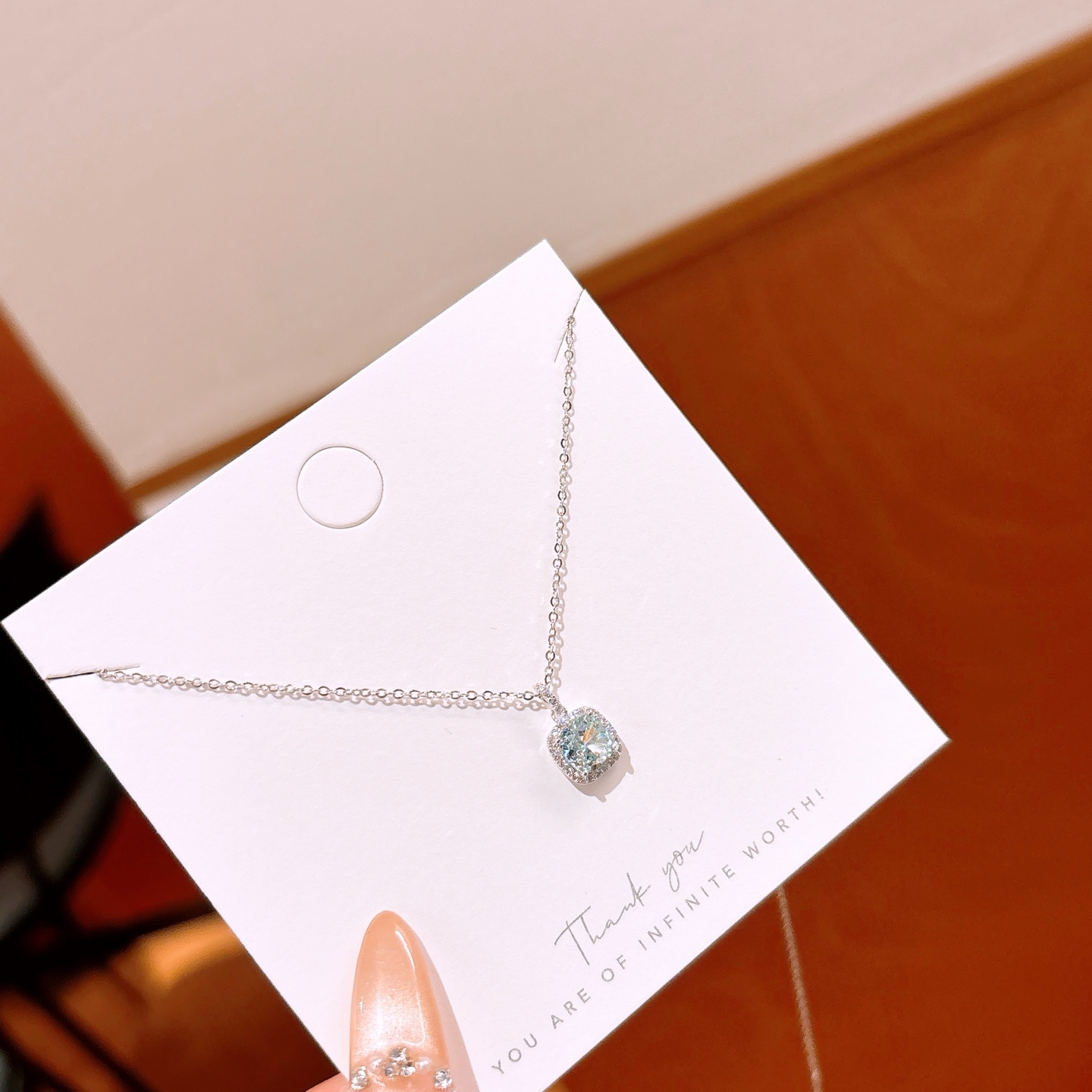 925 Silver High Carbon Diamond Necklace Ultra Minimal Mother's Day