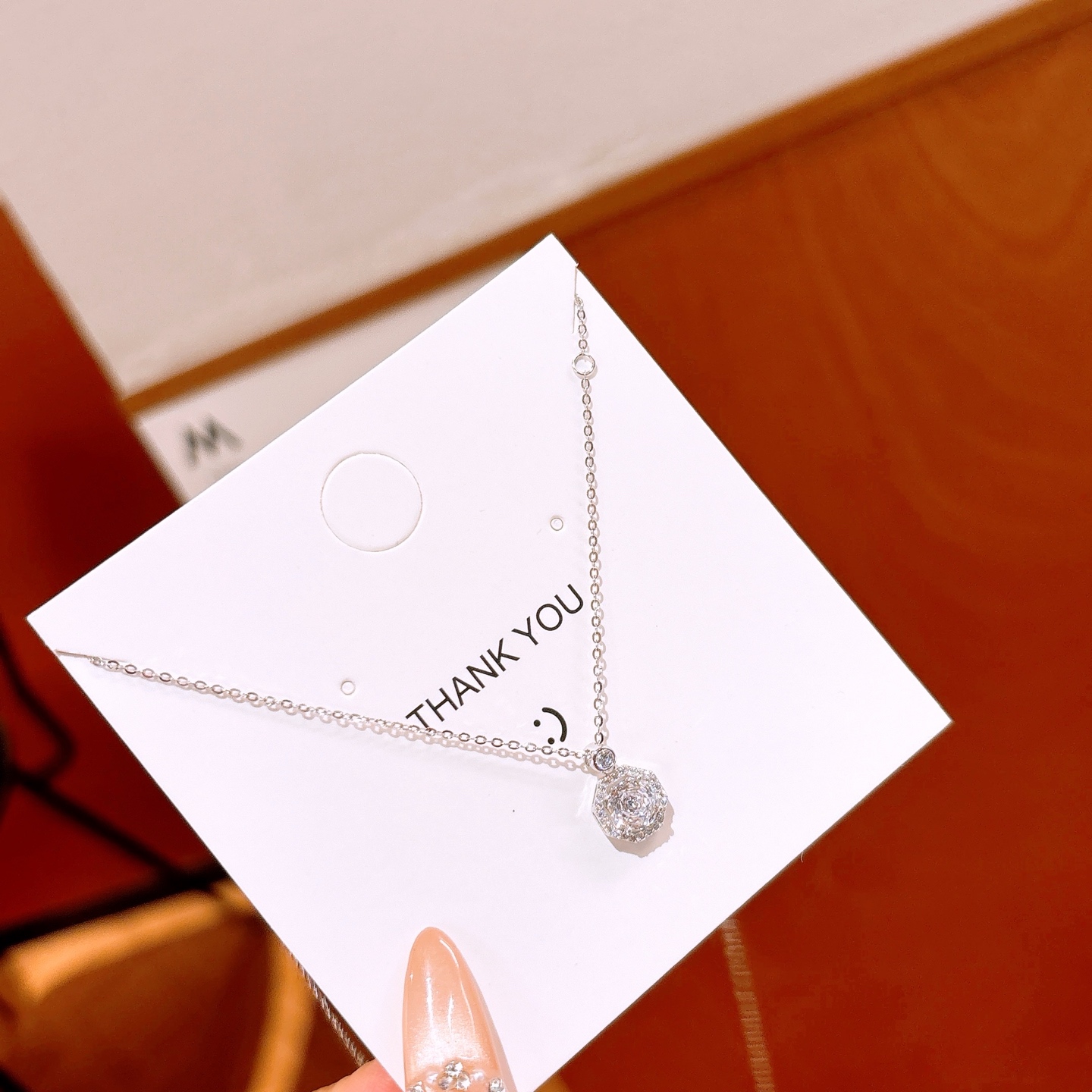 Solid Silver High Carbon Diamond Necklace Vintage Proposal Gold