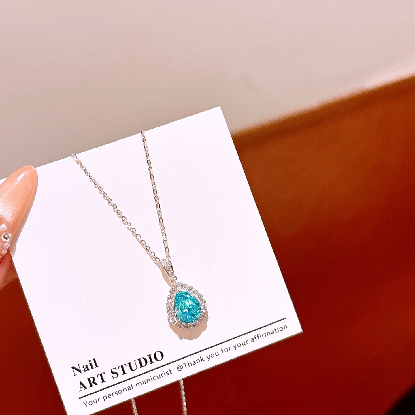 High Polish Silver High Carbon Diamond Necklace Girly Graduation