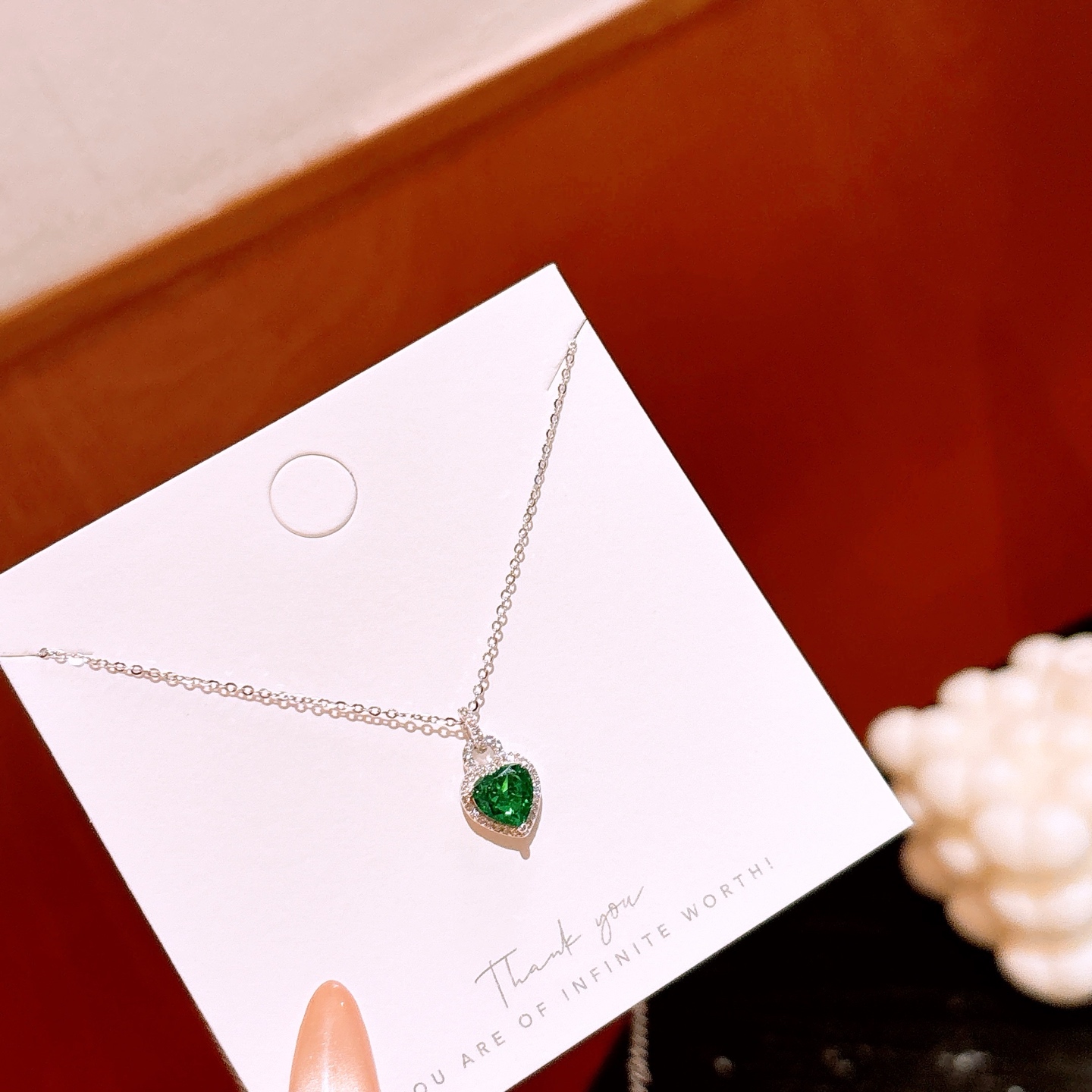 Low Allergy Silver High Carbon Diamond Necklace Forest Valentine's Day