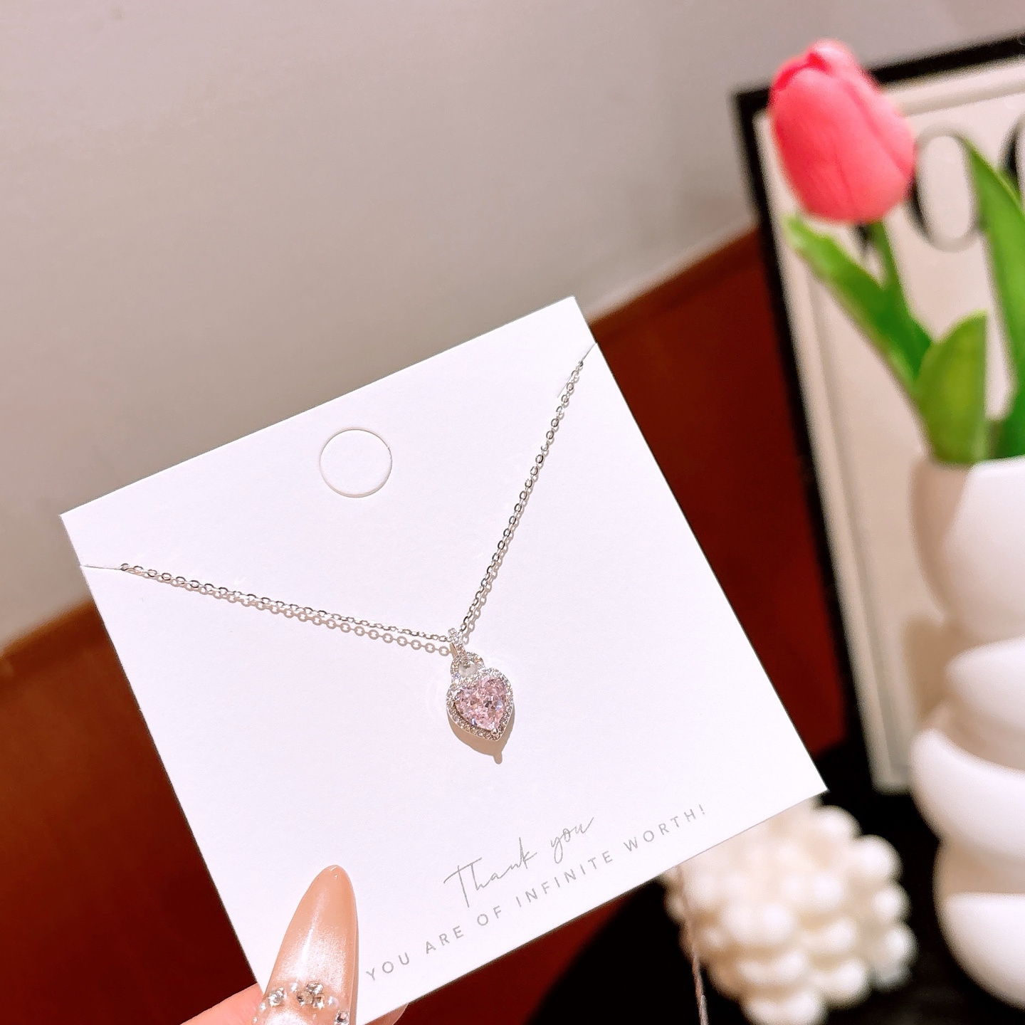 925 Silver High Carbon Diamond Necklace Dainty Bestie Gift Gold