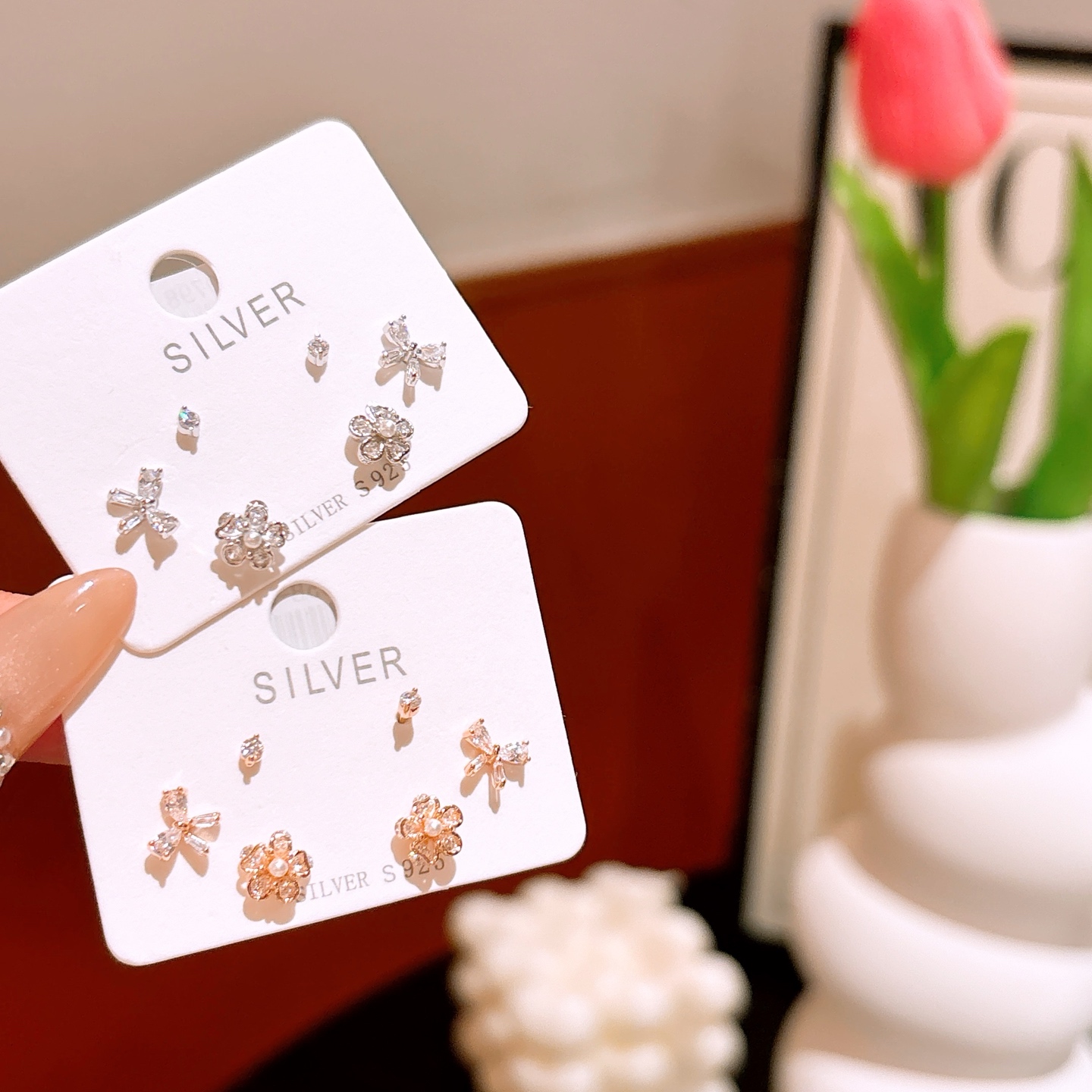 Hypoallergenic Silver Earrings Romantic Anniversary Silver