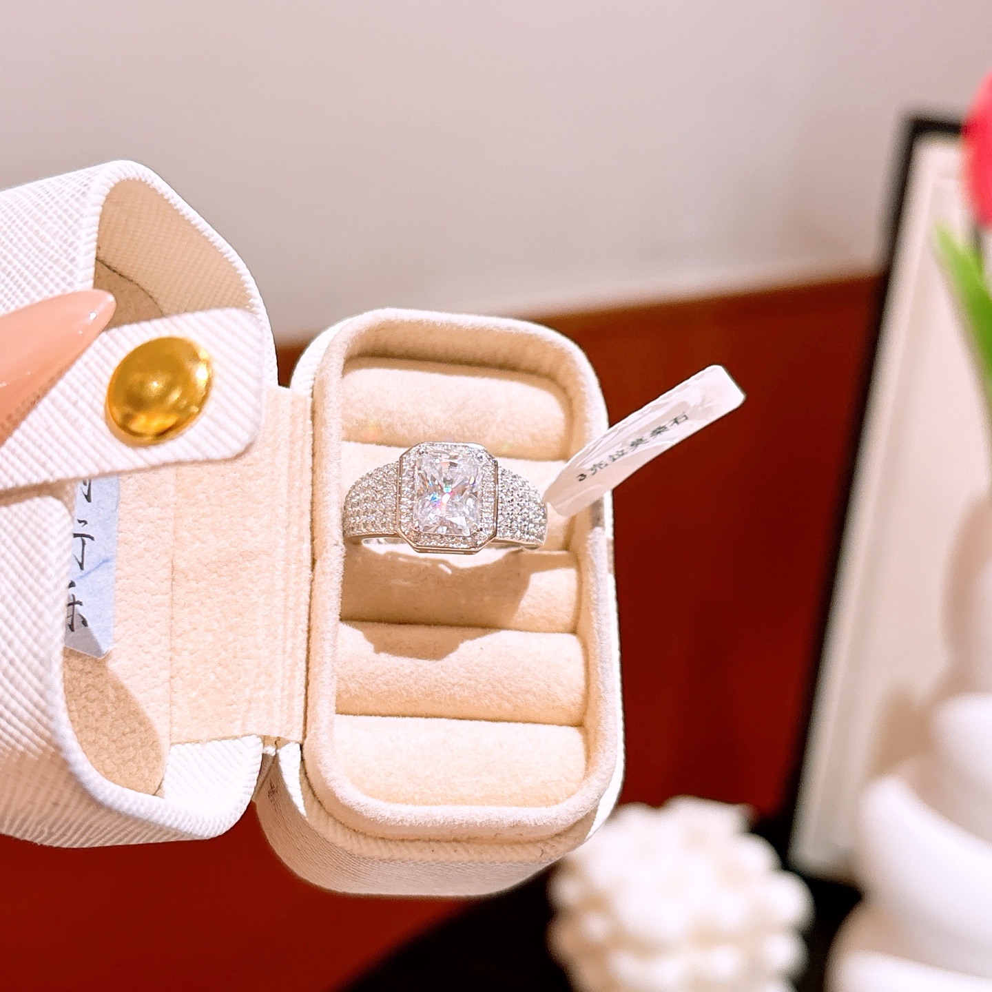 925 Silver Men's Moissanite Ring Ins Style Proposal Gold