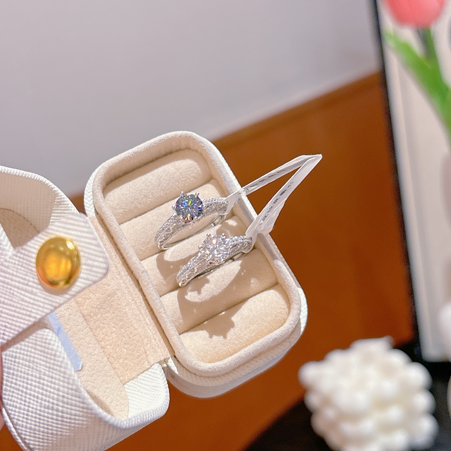 925 Silver Moissanite Ring Girly Travel Silver