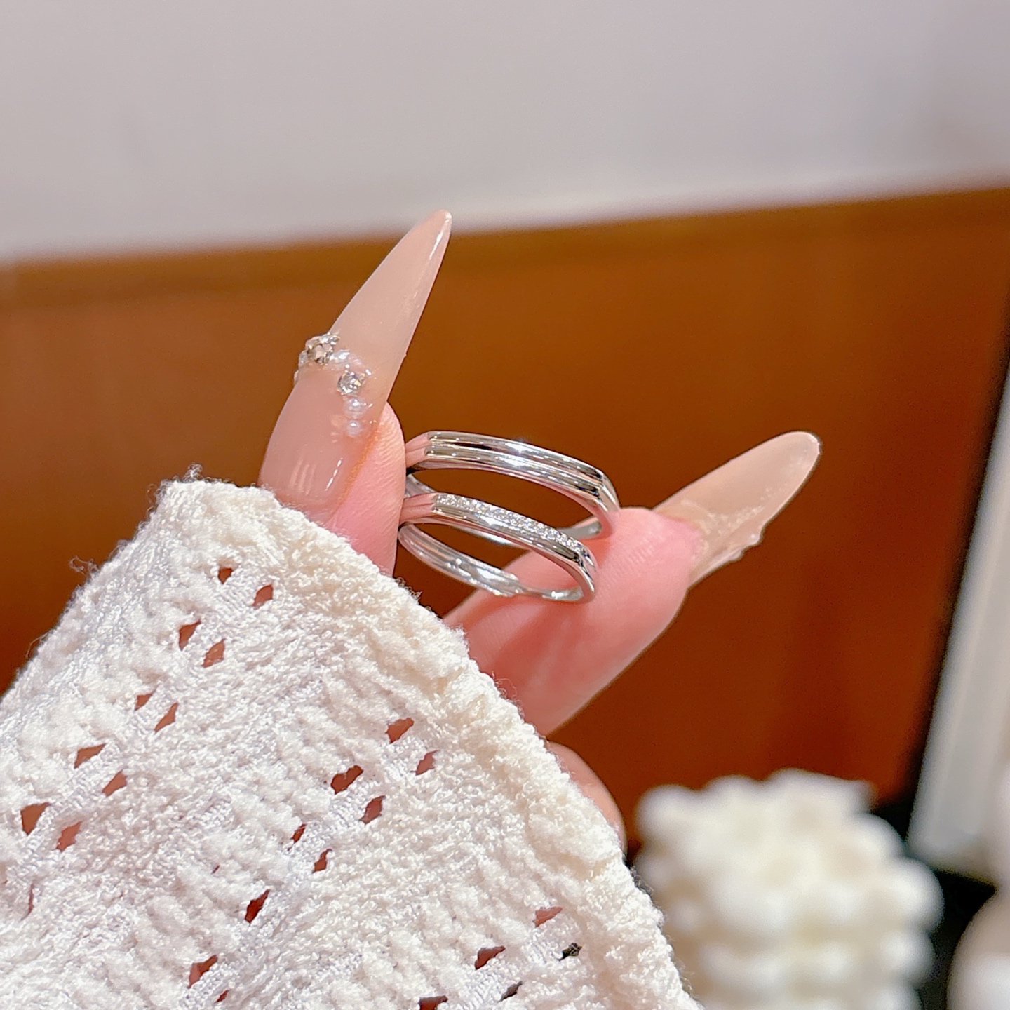 Hypoallergenic Silver Couple Rings French Banquet Silver