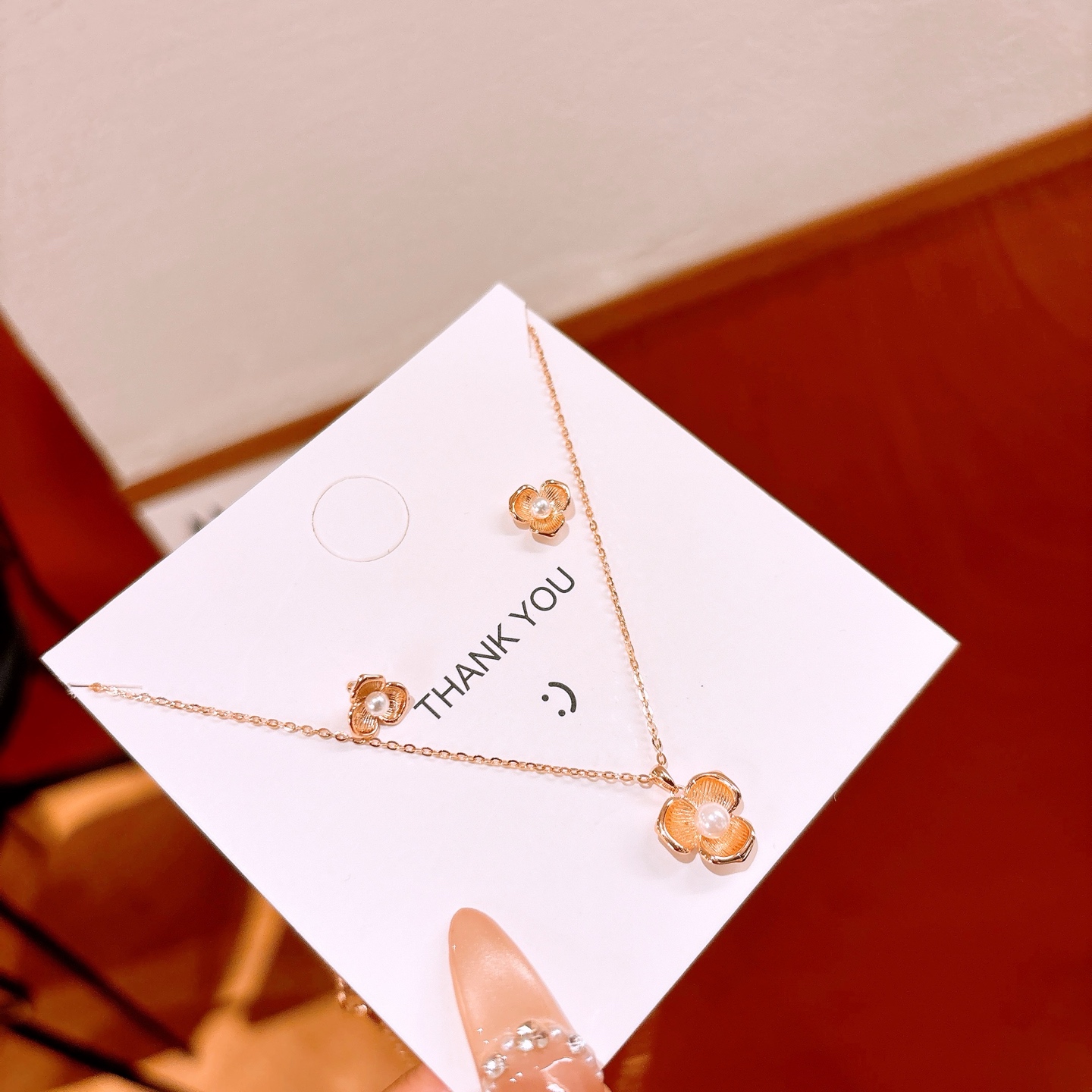 Fine Silver Earrings & Necklace Set Lively Birthday Gold