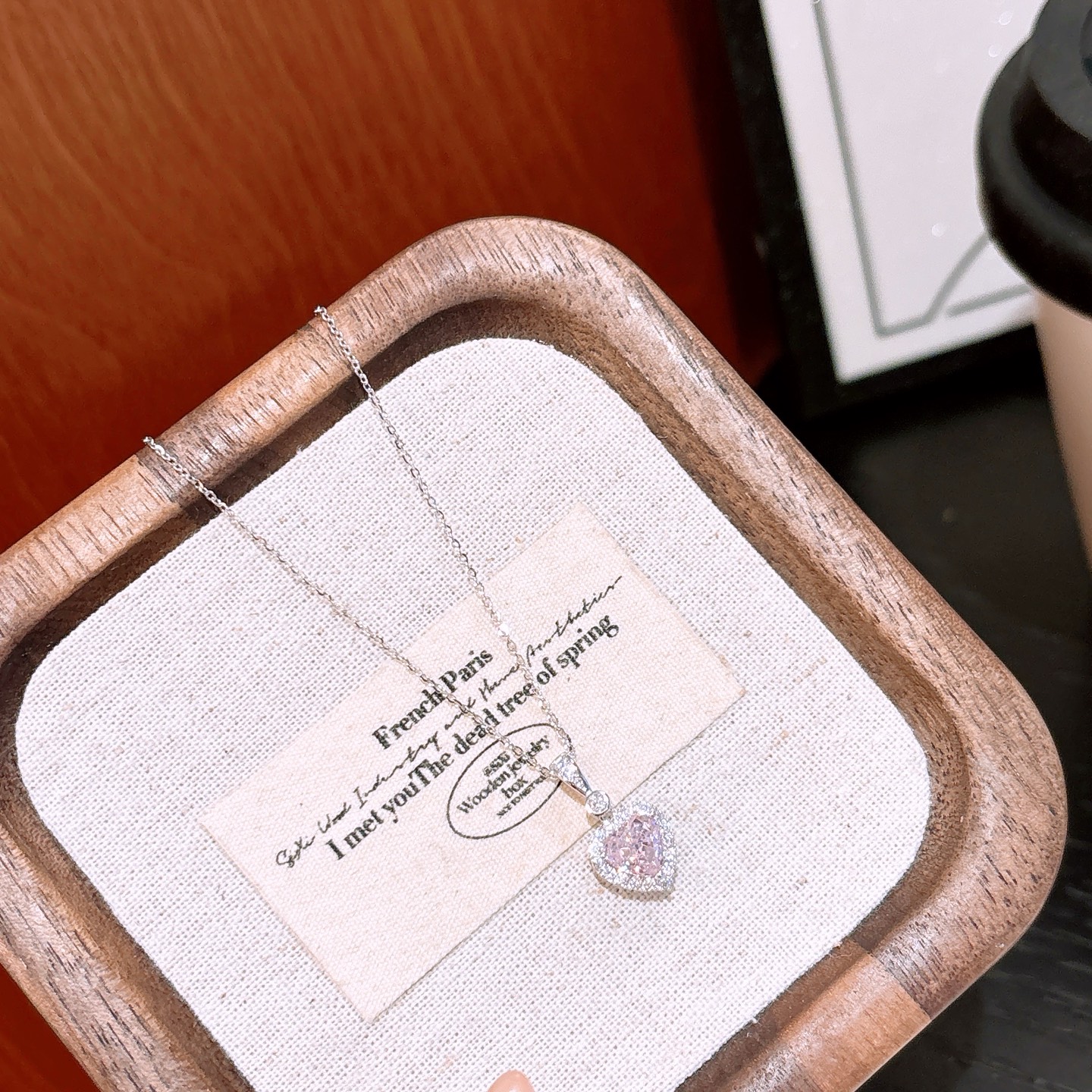 925 Silver High Carbon Diamond Necklace Forest Engagement Silver