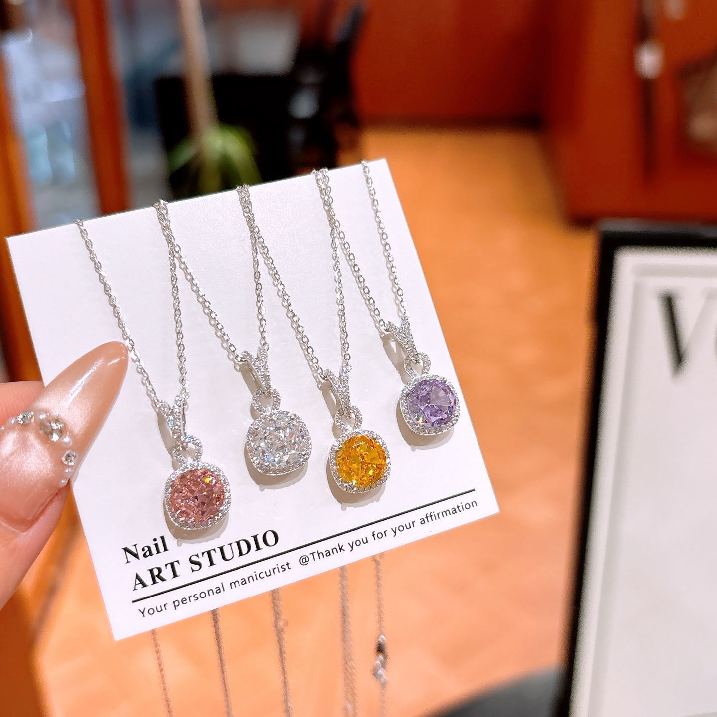 Low Allergy Silver High Carbon Diamond Necklace Cute Father's Day Gold