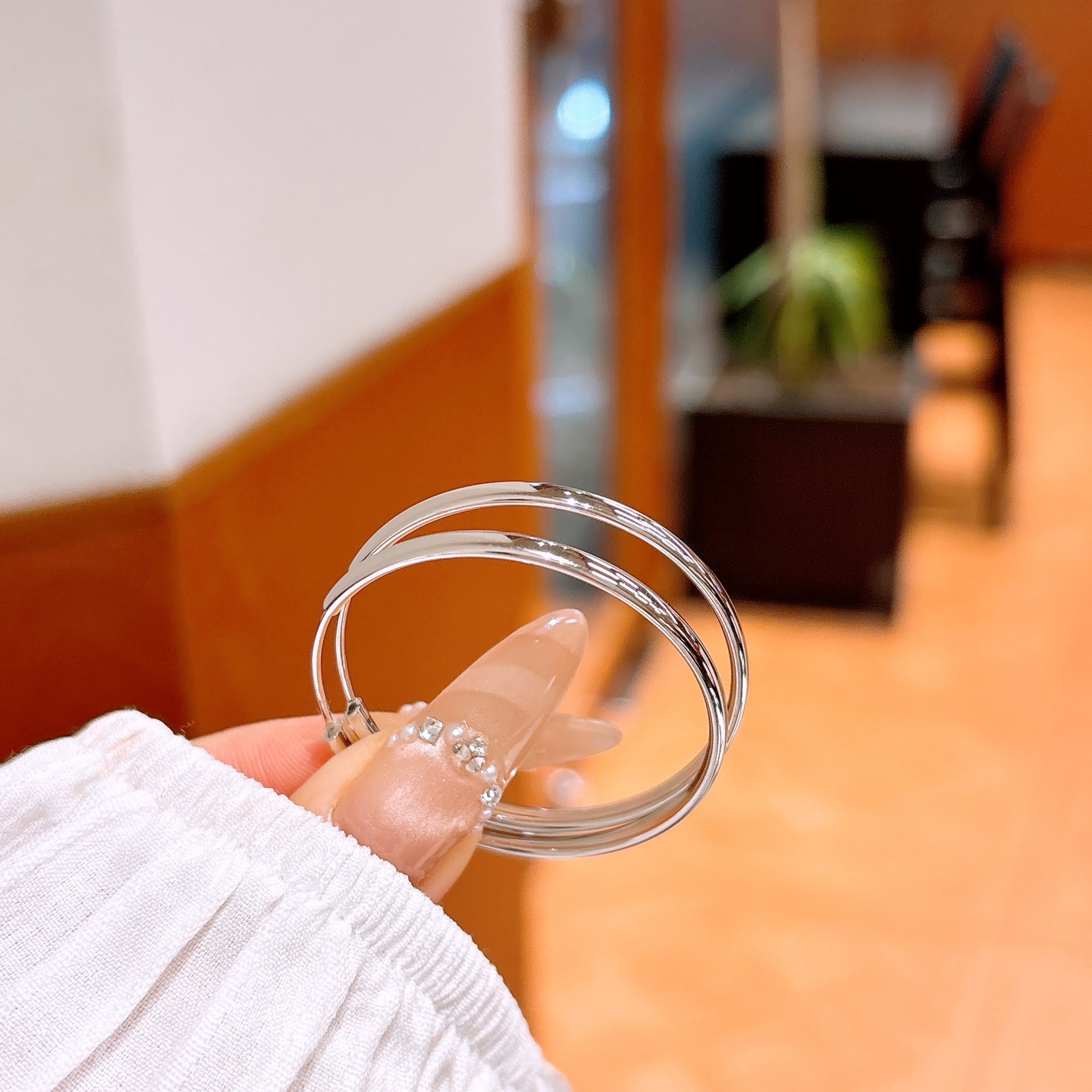 Solid Silver Hoop Earrings Gentle Wedding Registration Silver