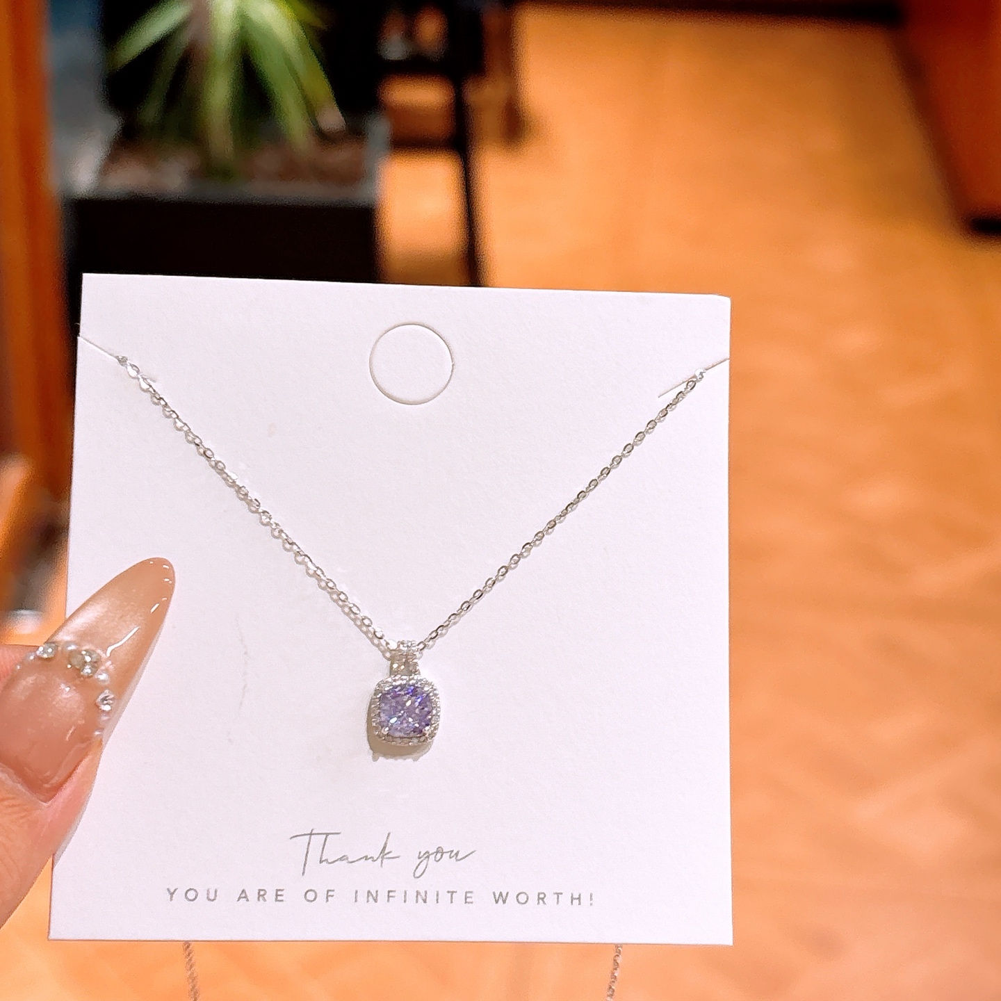 Nickel Free Silver High Carbon Diamond Necklace Ethereal Office Gold