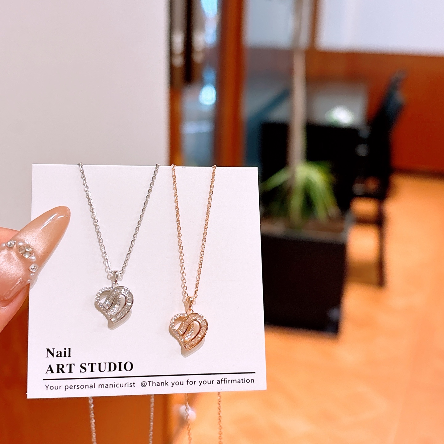 S925 Sterling Silver Necklace Romantic New Year Gold