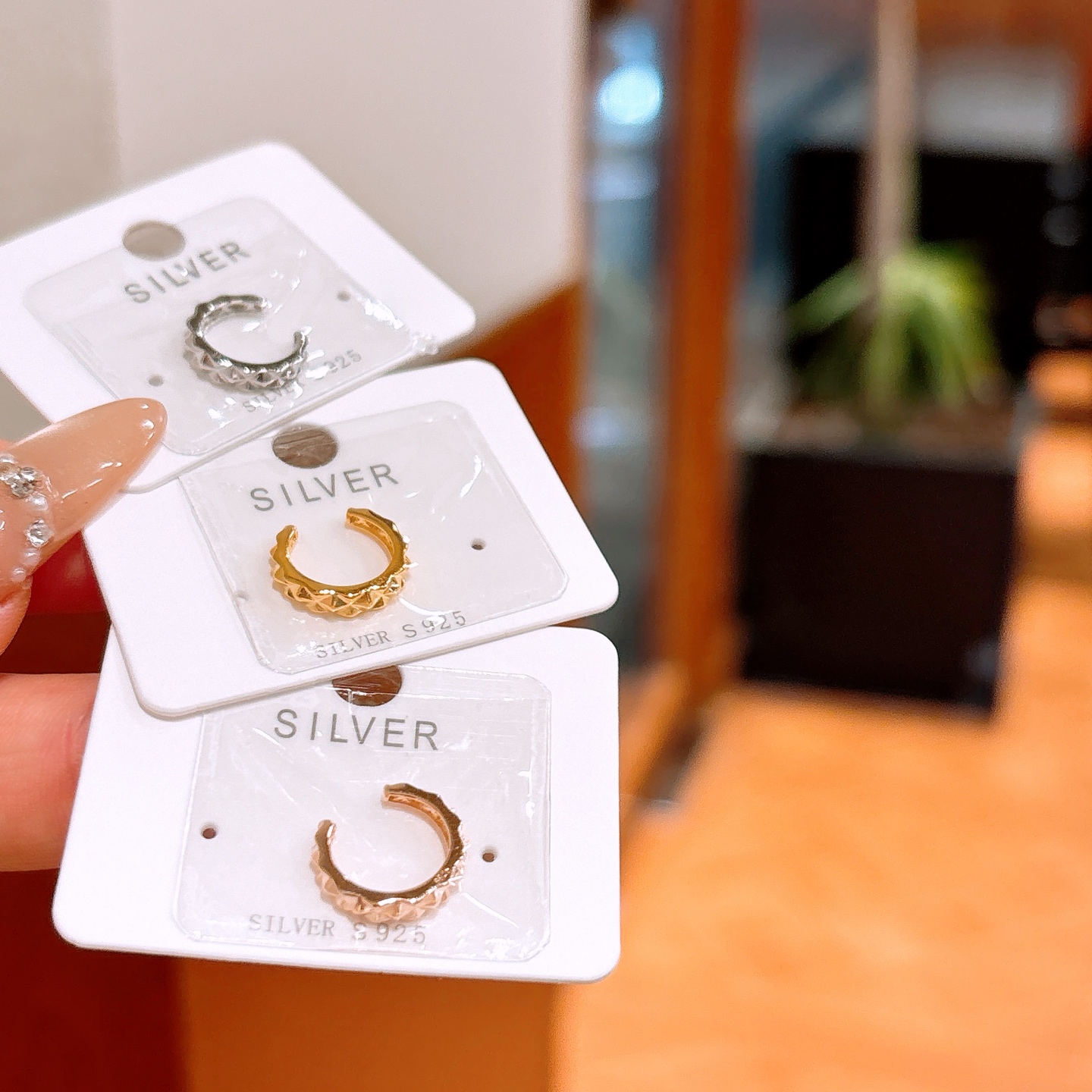 Solid Silver Clip-on Earrings Chic Teacher's Day Gold