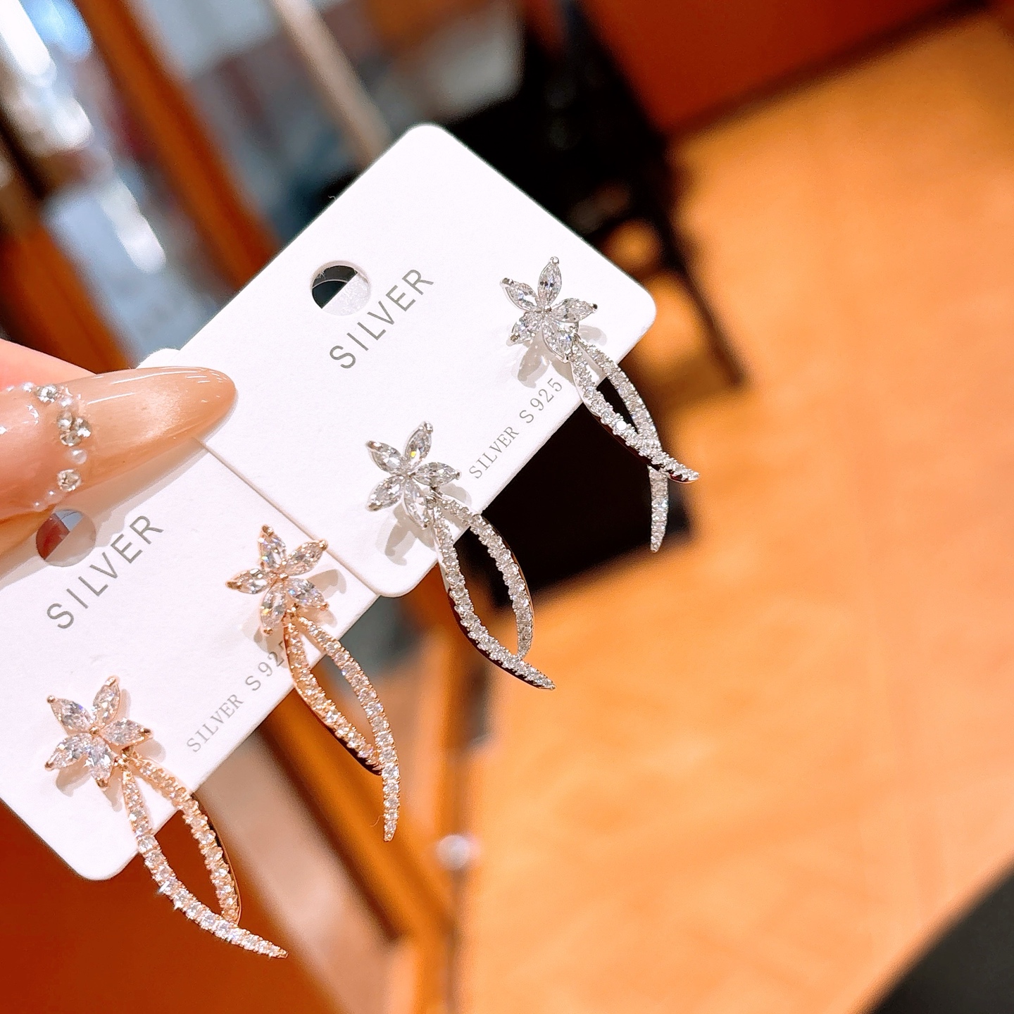 S925 Sterling Silver Earrings Fresh Housewarming Gold