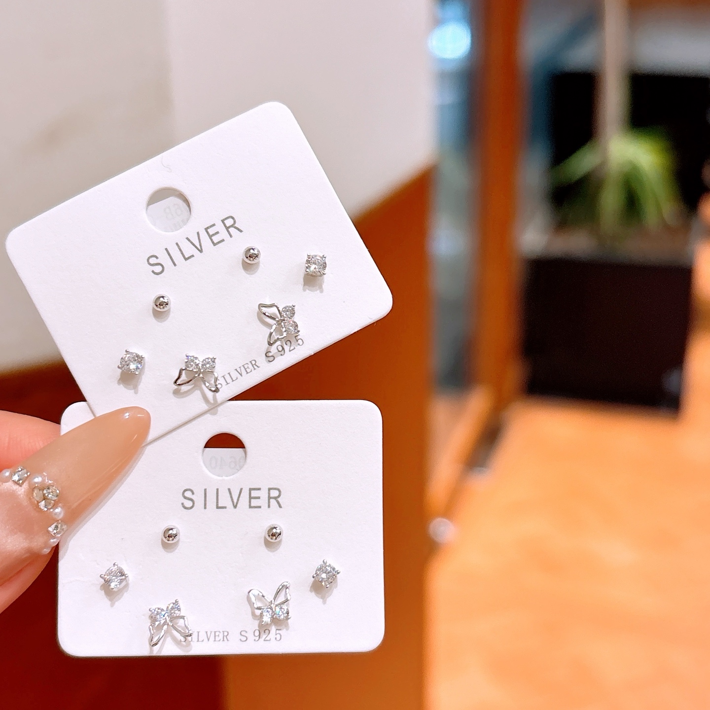 Fine Silver Earrings Light Luxury Office Silver