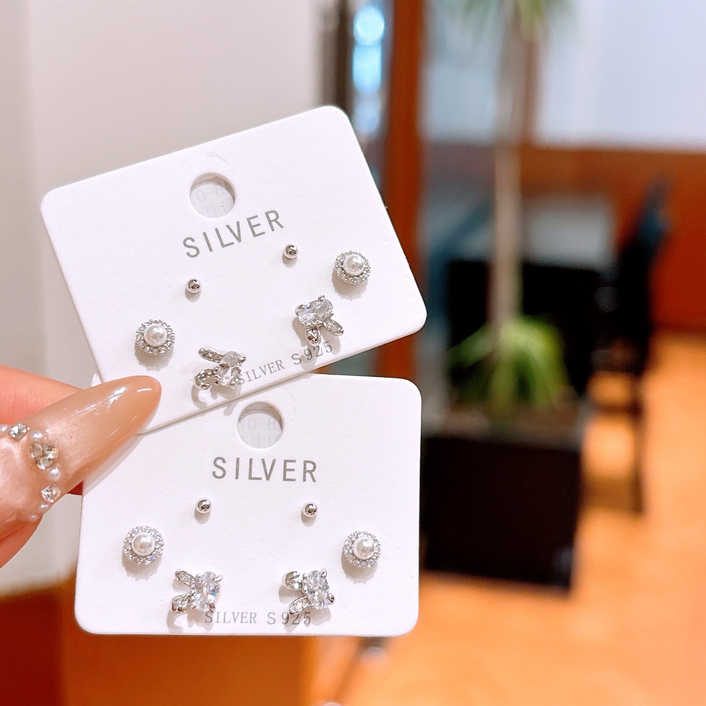 Hypoallergenic Silver Earrings Lively New Year Silver