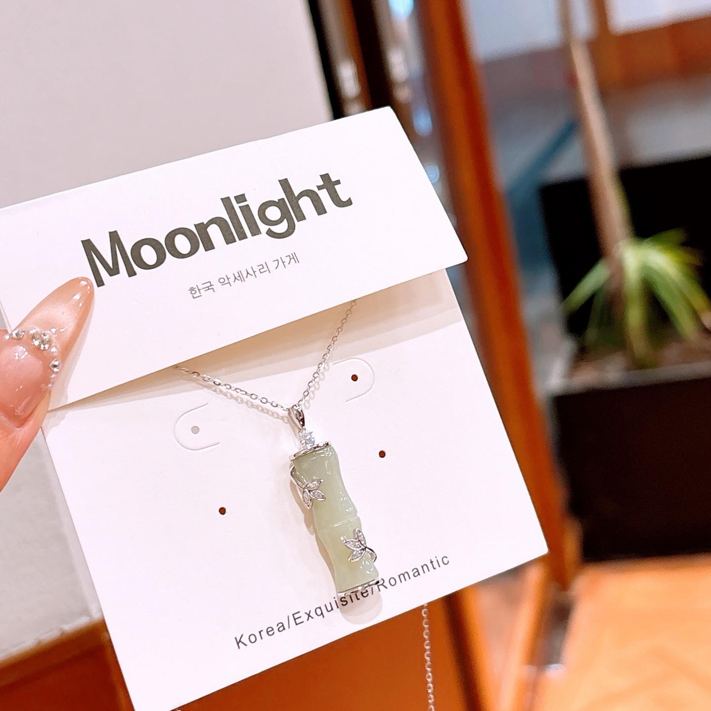 Solid Silver Hetian Jade Necklace Light Luxury Workplace Silver