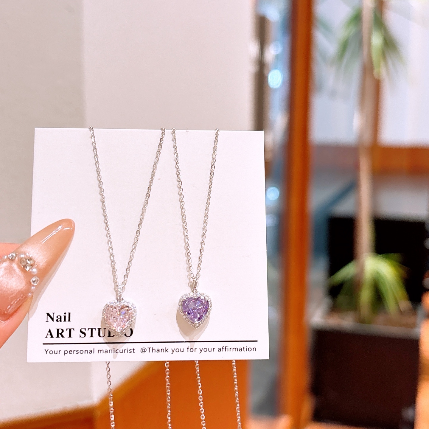 Fine Silver High Carbon Diamond Necklace Forest Mother's Day Gold