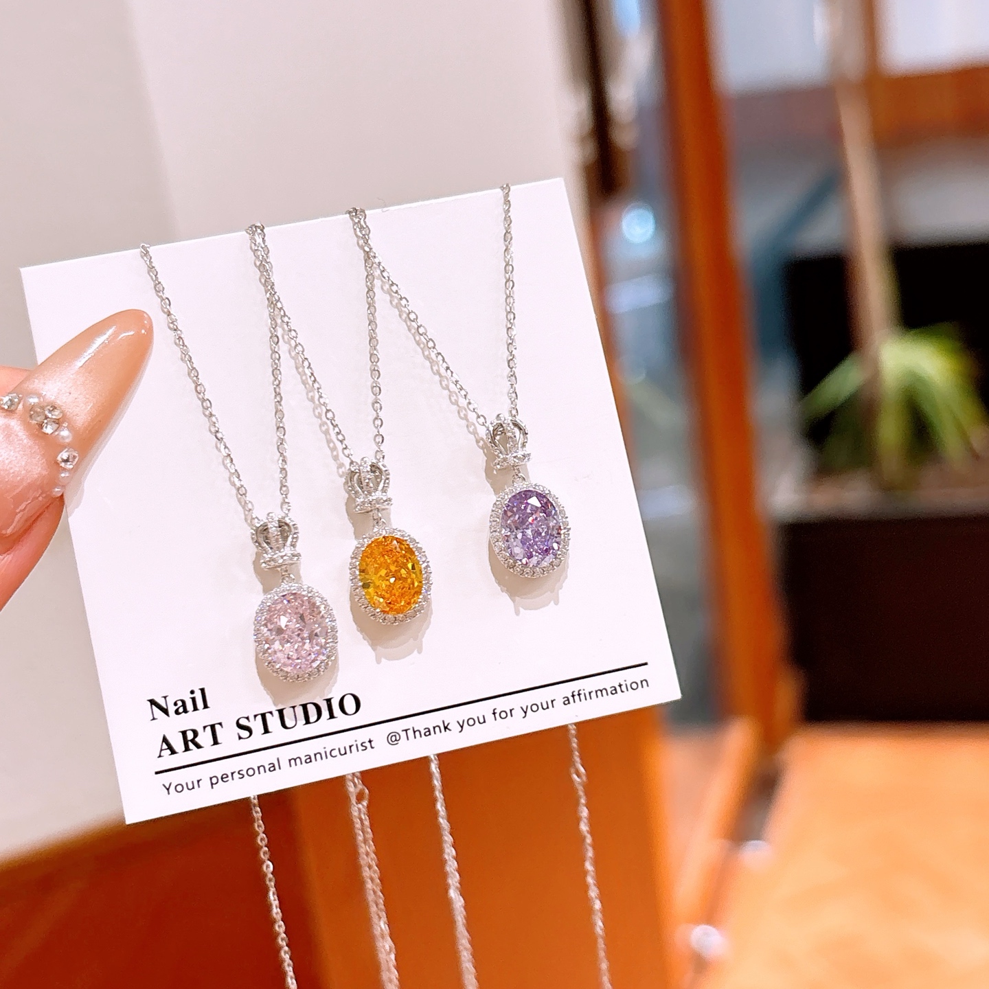 Low Allergy Silver High Carbon Diamond Necklace Precision Mother's Birthday