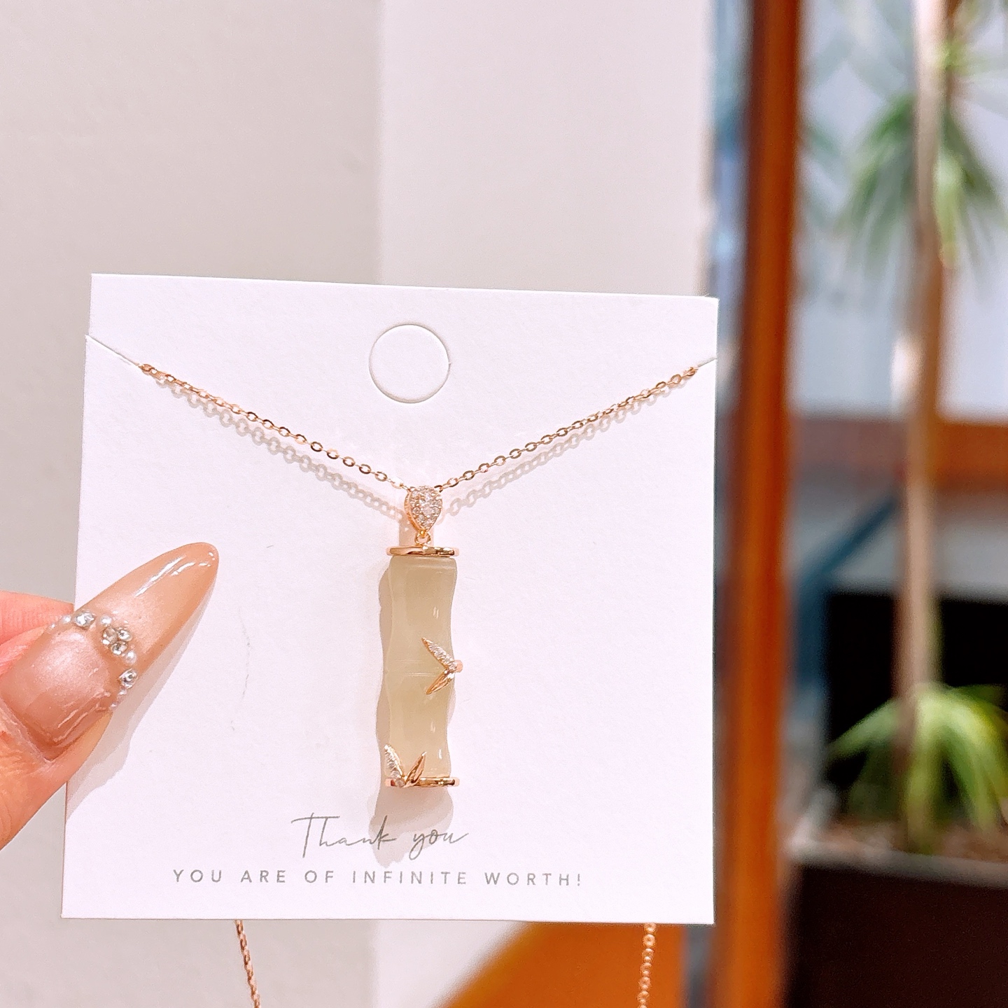 High Polish Silver Hetian Jade Necklace Minimalist Mother's Birthday