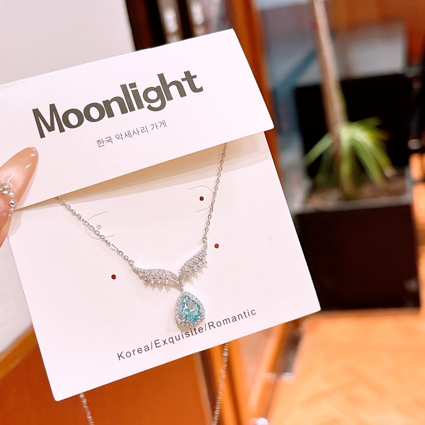 S925 Sterling Silver High Carbon Diamond Necklace French Christmas