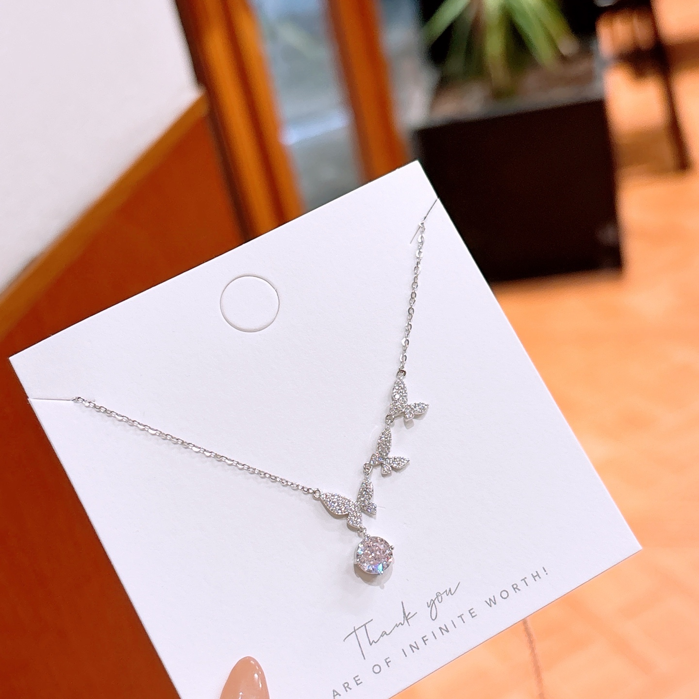 Low Allergy Silver High Carbon Diamond Necklace Precision Christmas