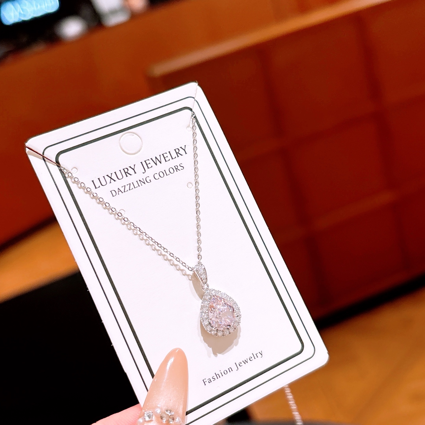 925 Silver High Carbon Diamond Necklace Artistic Annual Party Gold