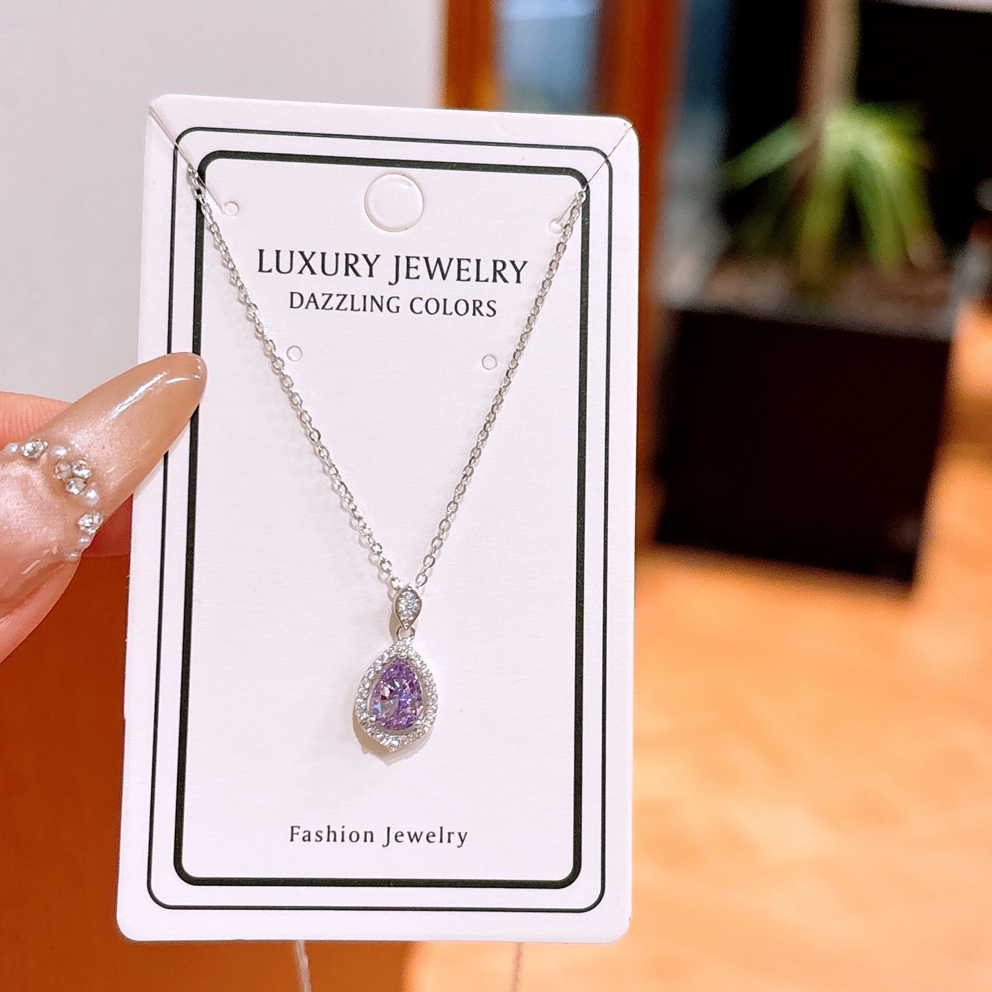 Hypoallergenic Silver High Carbon Diamond Necklace Korean Style Wedding