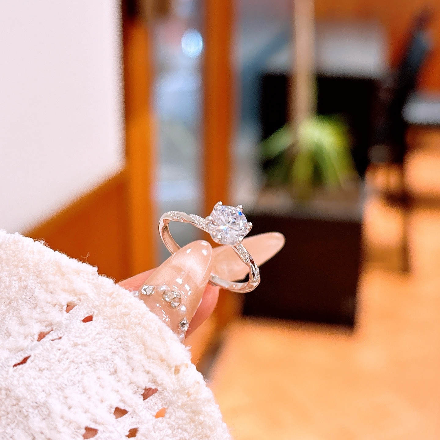 Hypoallergenes Silber Ring Instagram-Stil Jahresfeier Gold