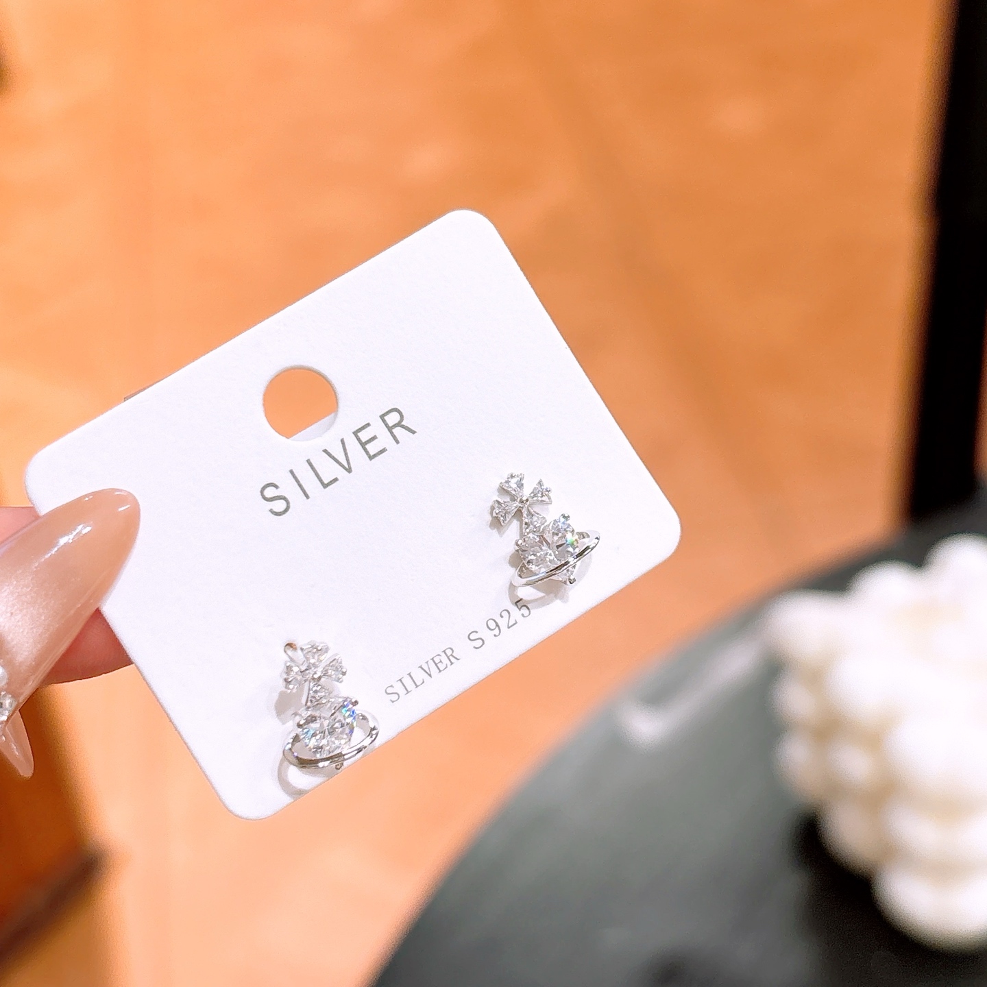 925 Silver Earrings Korean Style Wedding Silver