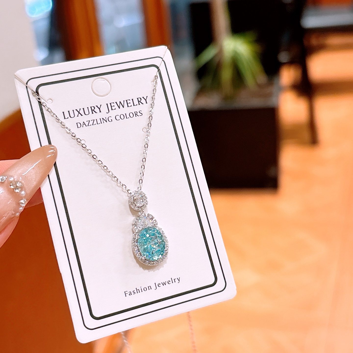 Solid Silver High Carbon Diamond Necklace Light Luxury Date Night