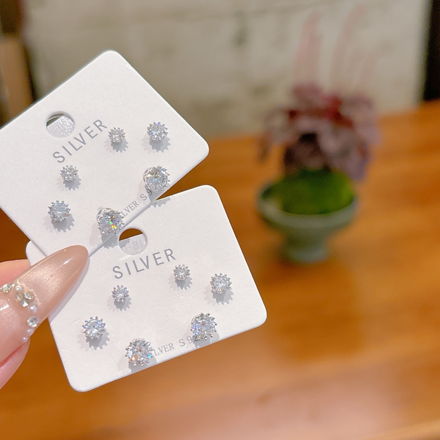 High Polish Silver Earrings Ins Style Mother's Day Silver