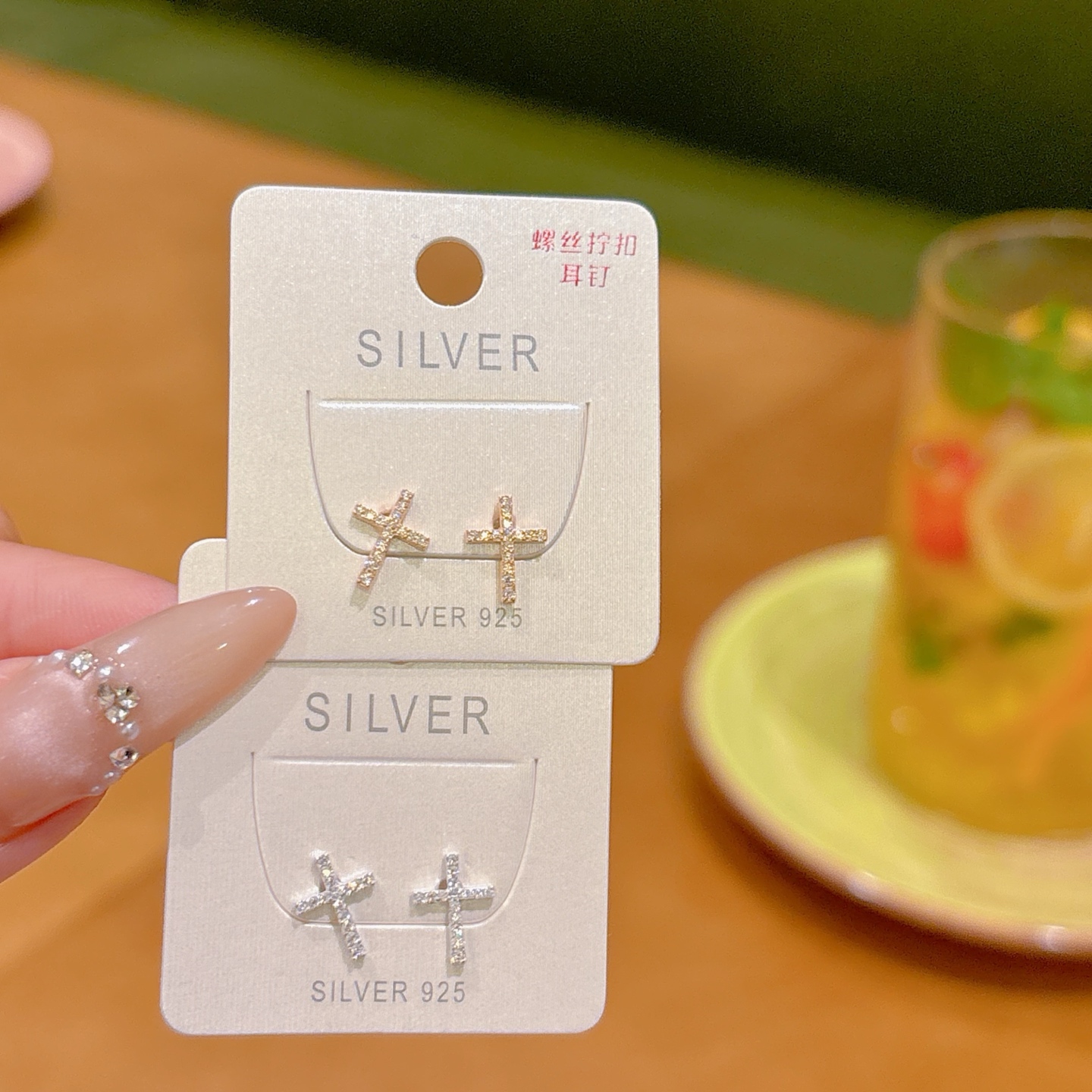 S925 Sterling Silver Screw-back Studs Fresh Christmas Silver