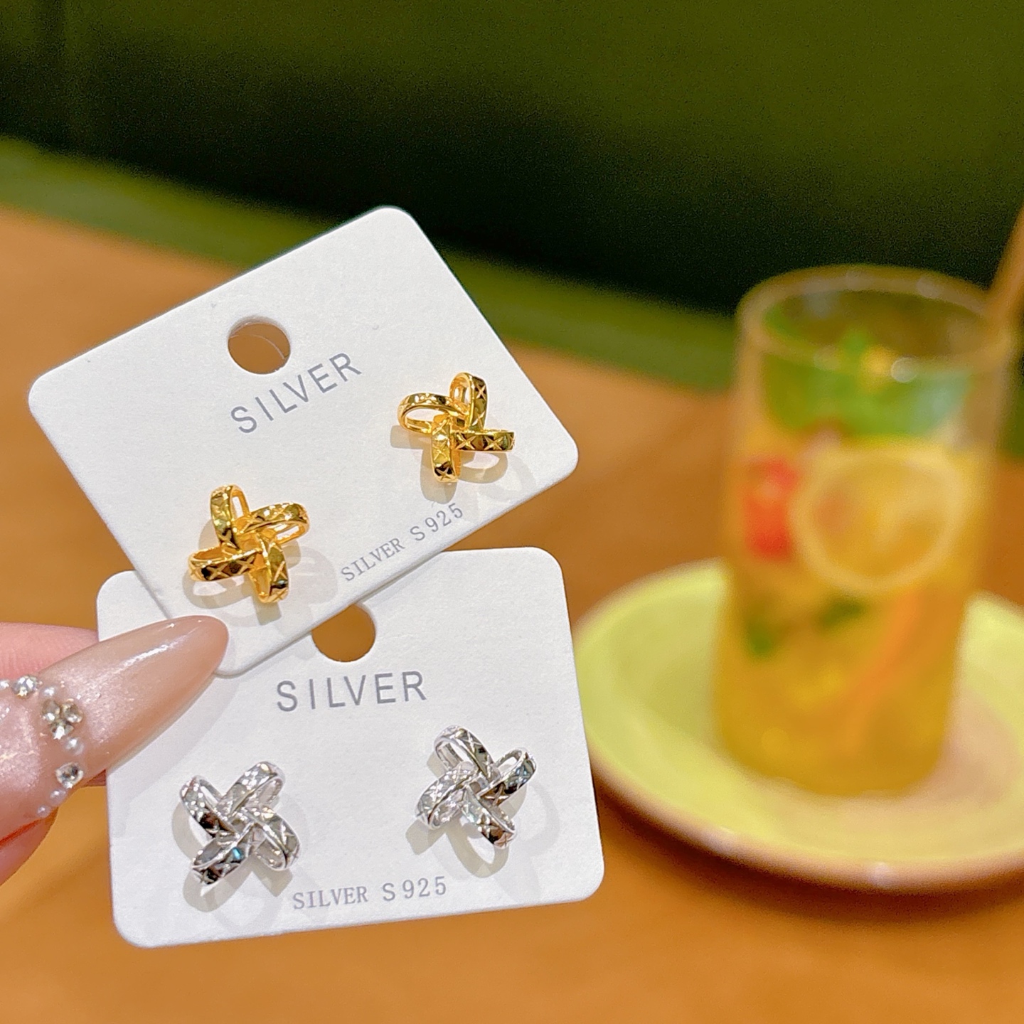 High Polish Silver Earrings Korean Style Travel Silver