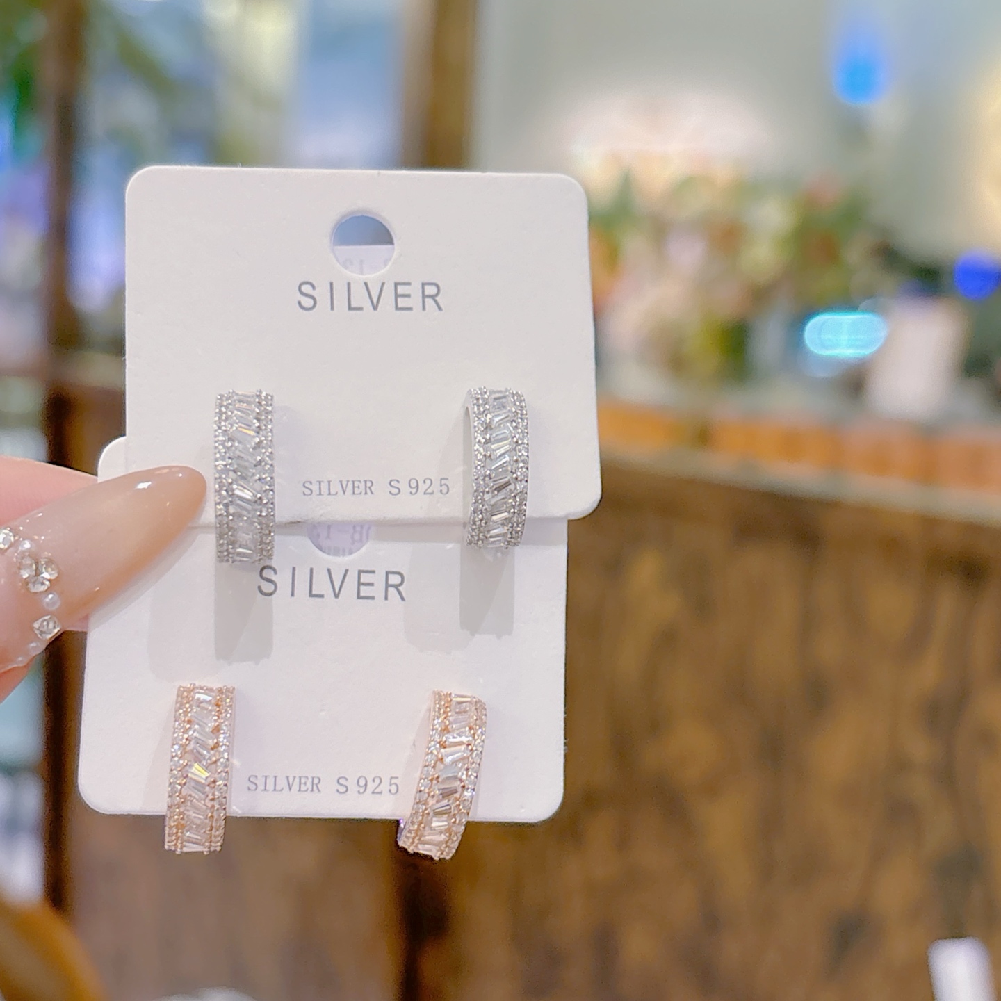 High Polish Silver Earrings French Office Silver