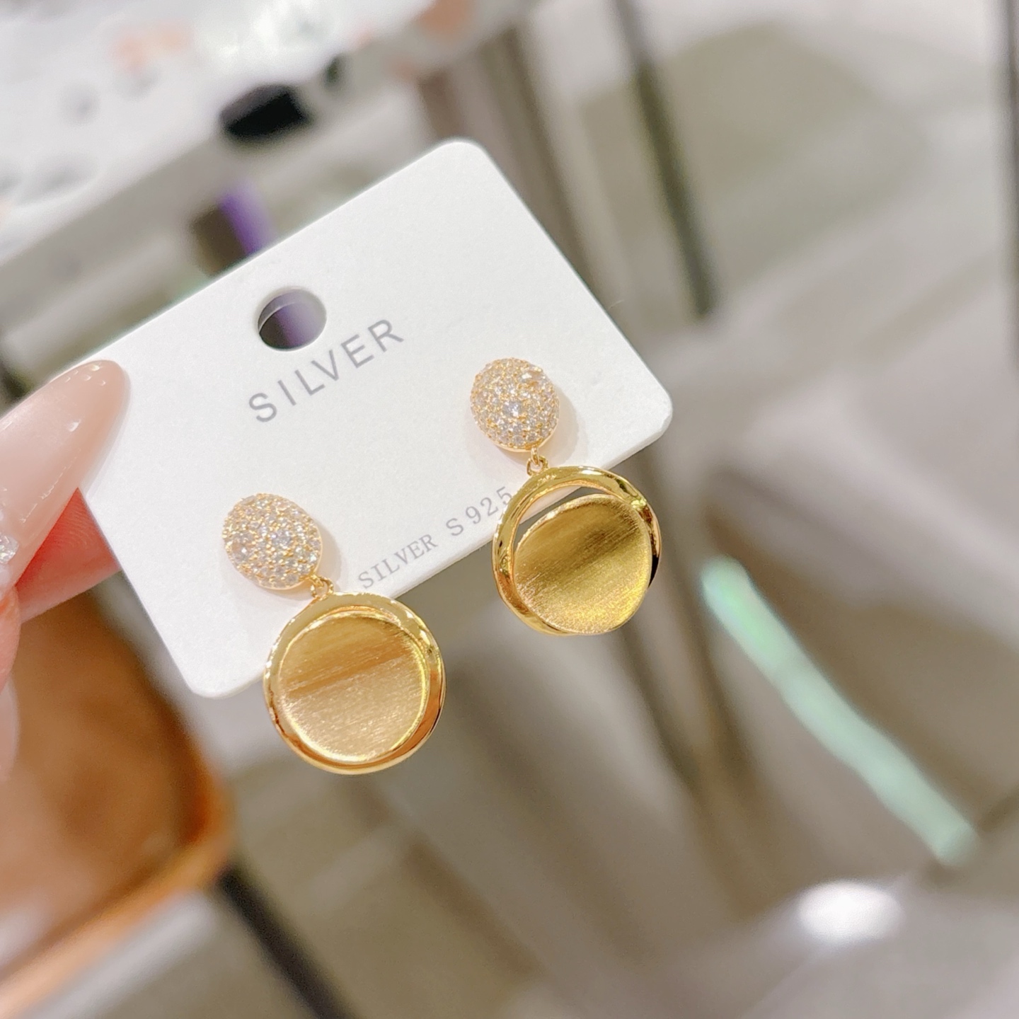 Solid Silver Earrings Lively Spring Festival Silver