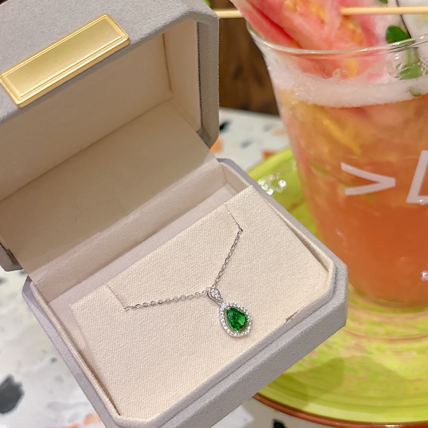 Nickel Free Silver High Carbon Diamond Necklace Sweet Valentine's Day