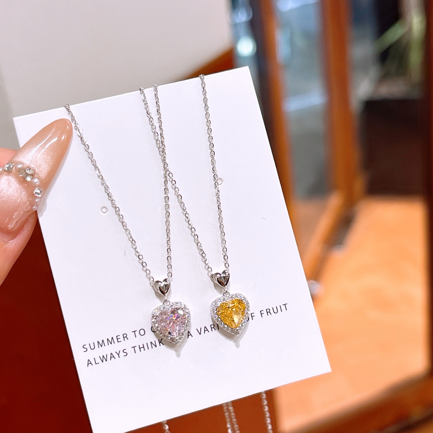 Hypoallergenic Silver High Carbon Diamond Necklace Light Luxury Mother's Day