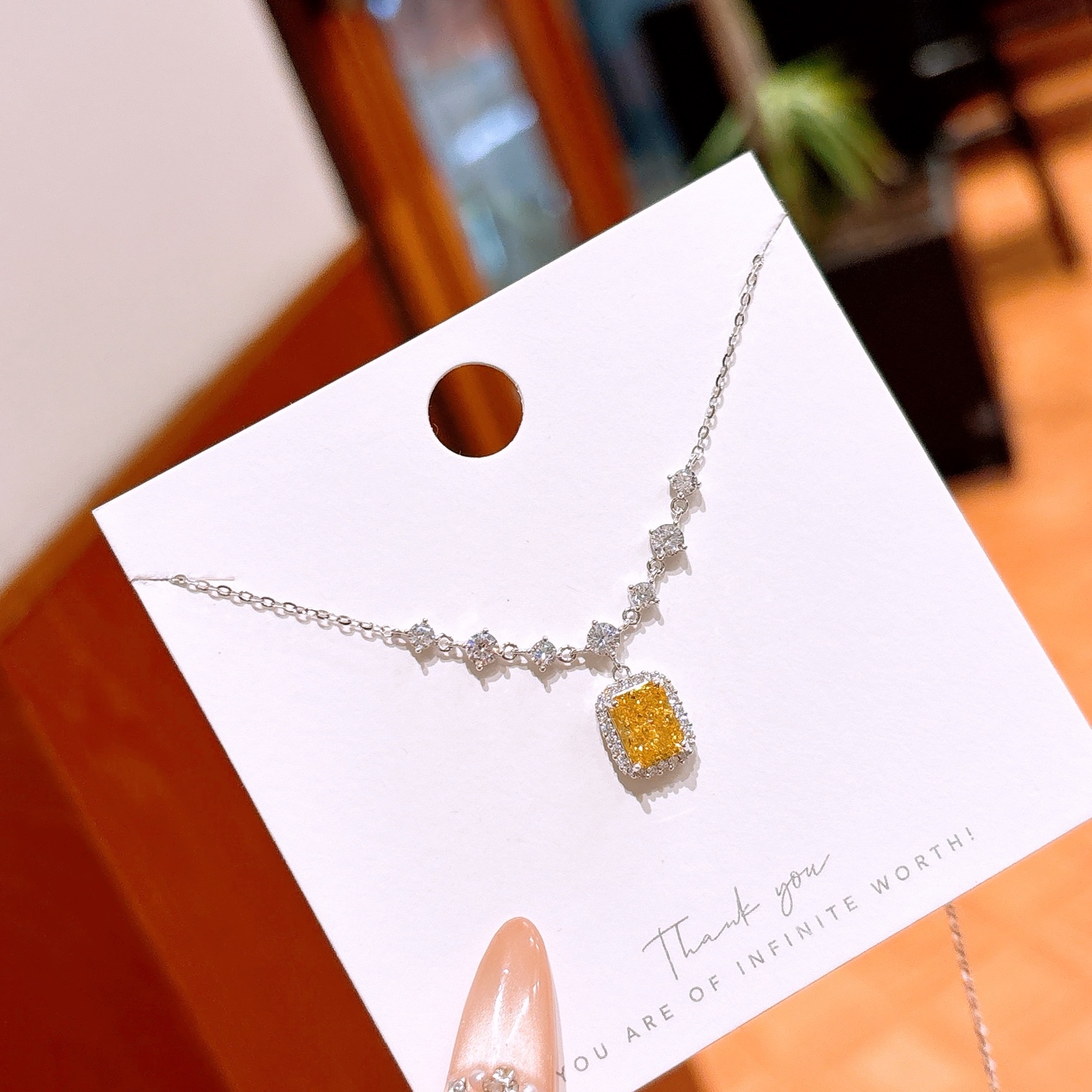 Solid Silver High Carbon Diamond Necklace Playful Proposal Silver