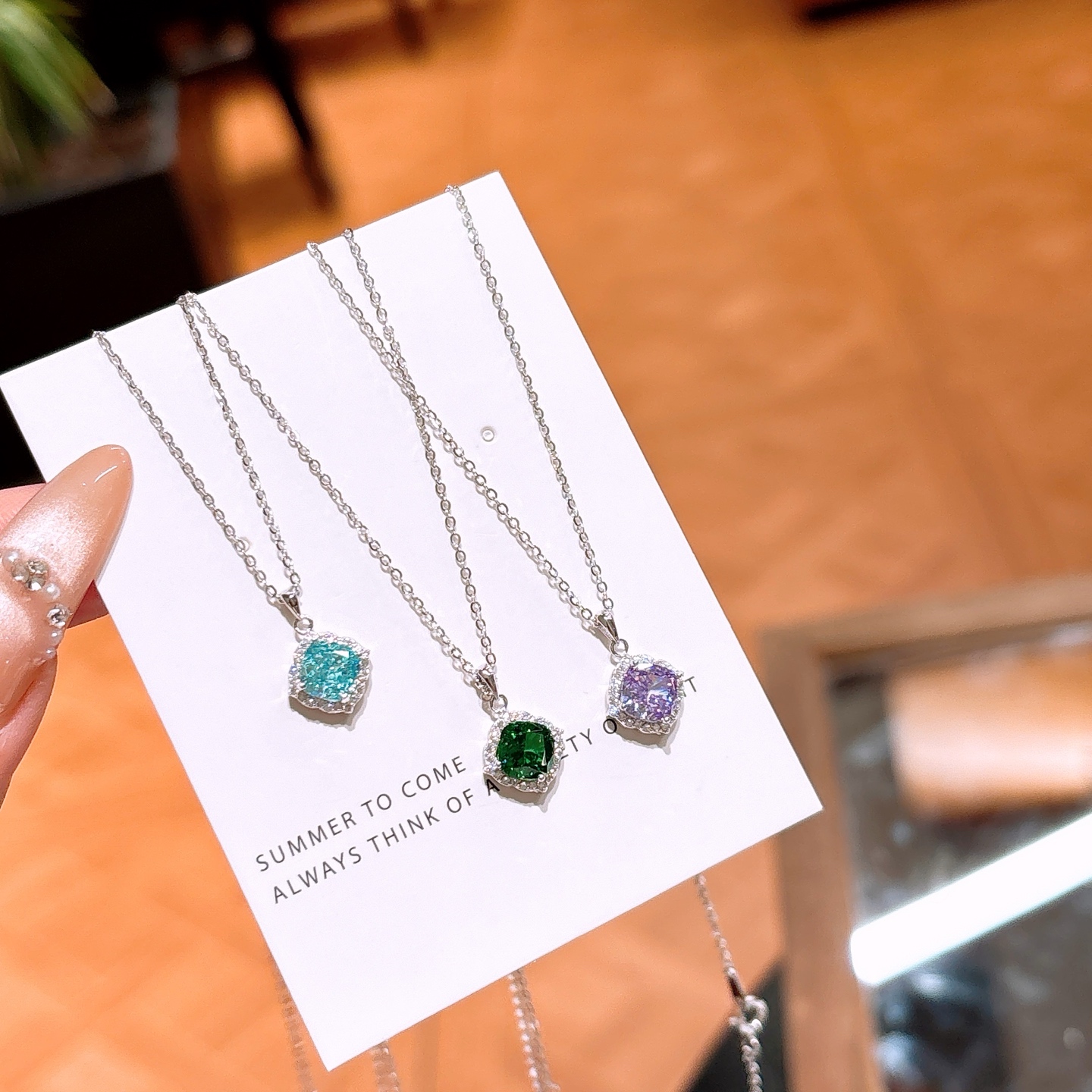 High Polish Silver High Carbon Diamond Necklace Chic Date Night Silver