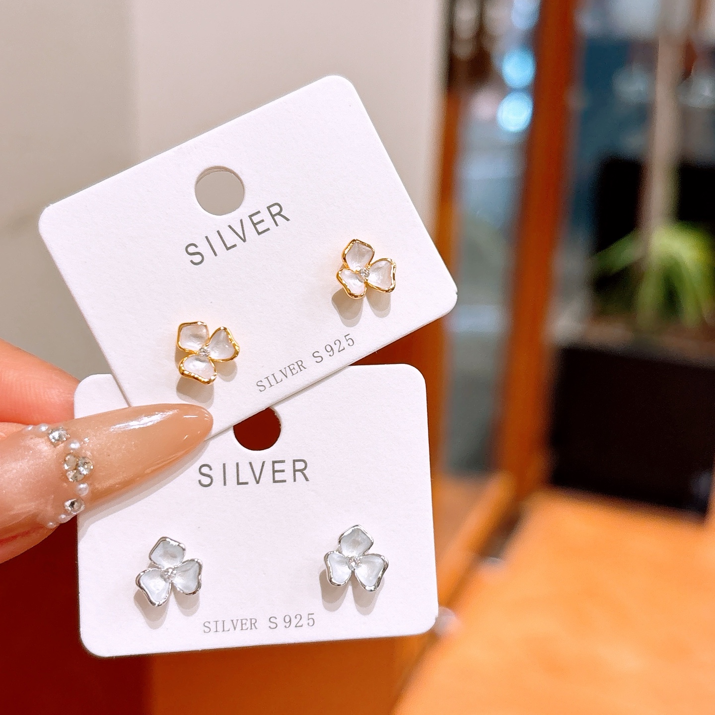 Low Allergy Silver Earrings Delicate Proposal Gold