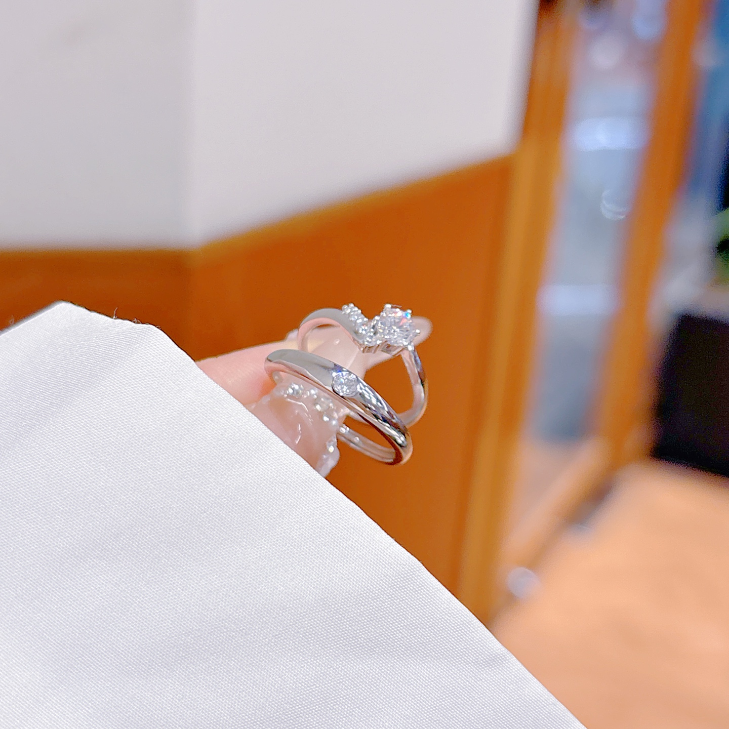 Hypoallergenic Silver Couple Rings Intellectual Mother's Day Silver