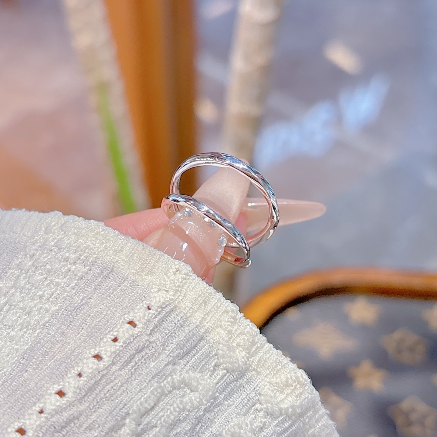 Nickel Free Silver Couple Rings Gentle Christmas Gold