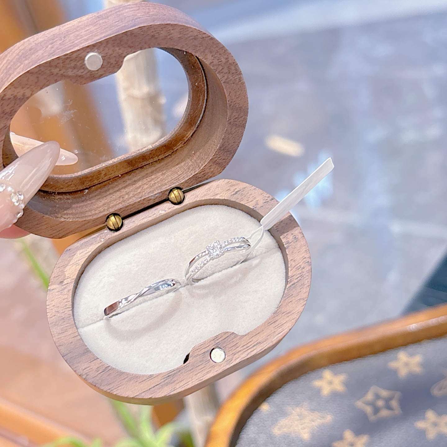 925 Silver Couple Rings Premium Mother's Day Gold