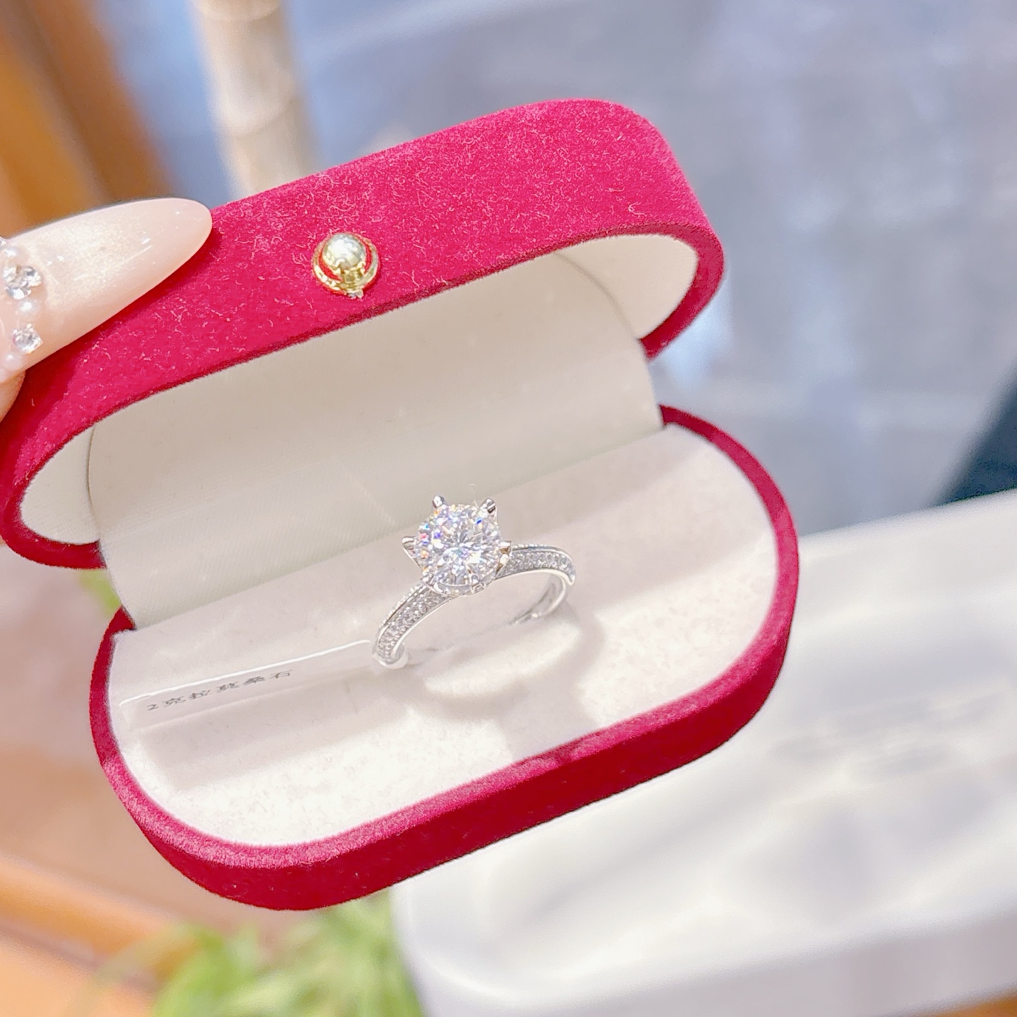 925 Silver Moissanite Ring Soft Engagement Silver