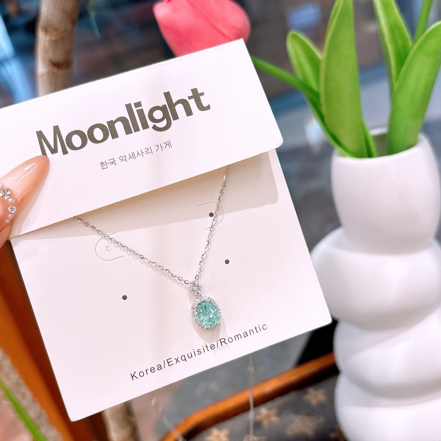 Hypoallergenic Silver High Carbon Diamond Necklace Elegant Date Night