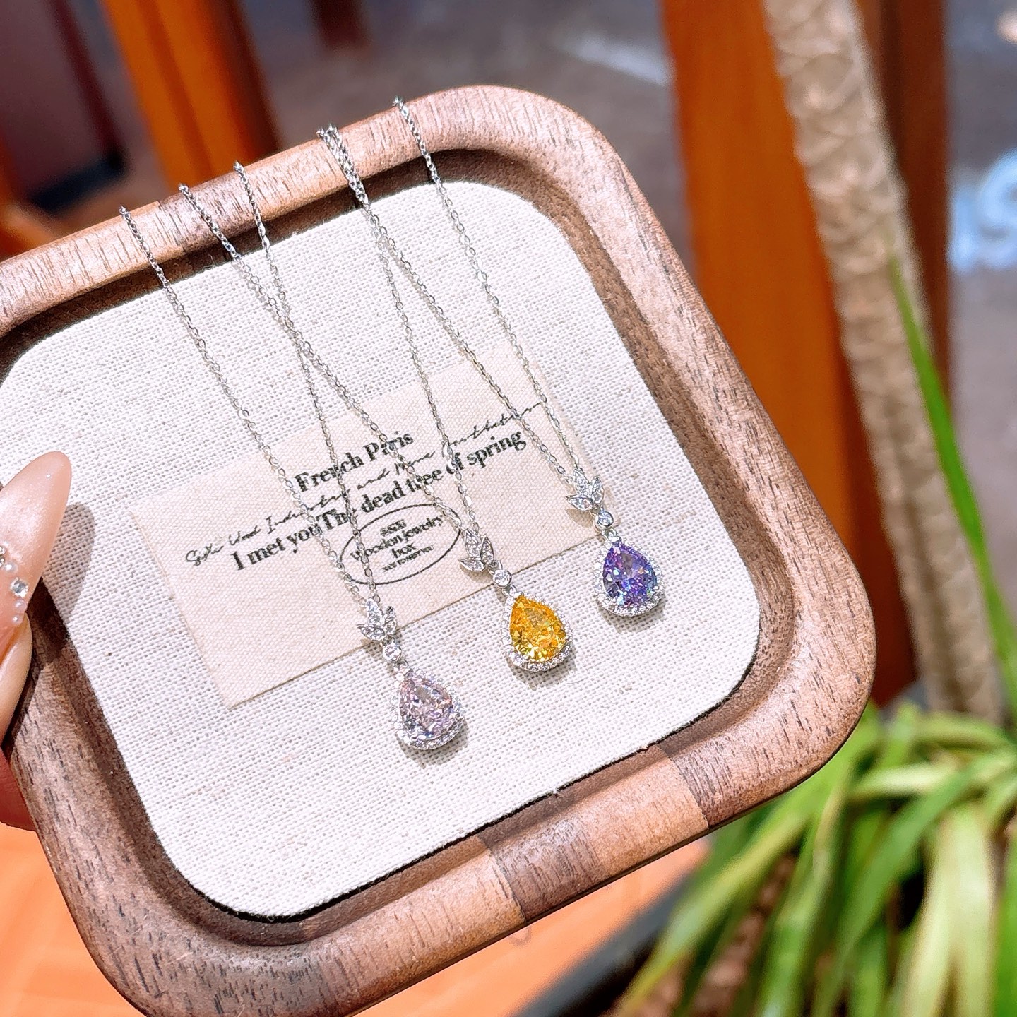 Solid Silver High Carbon Diamond Necklace French Proposal Silver