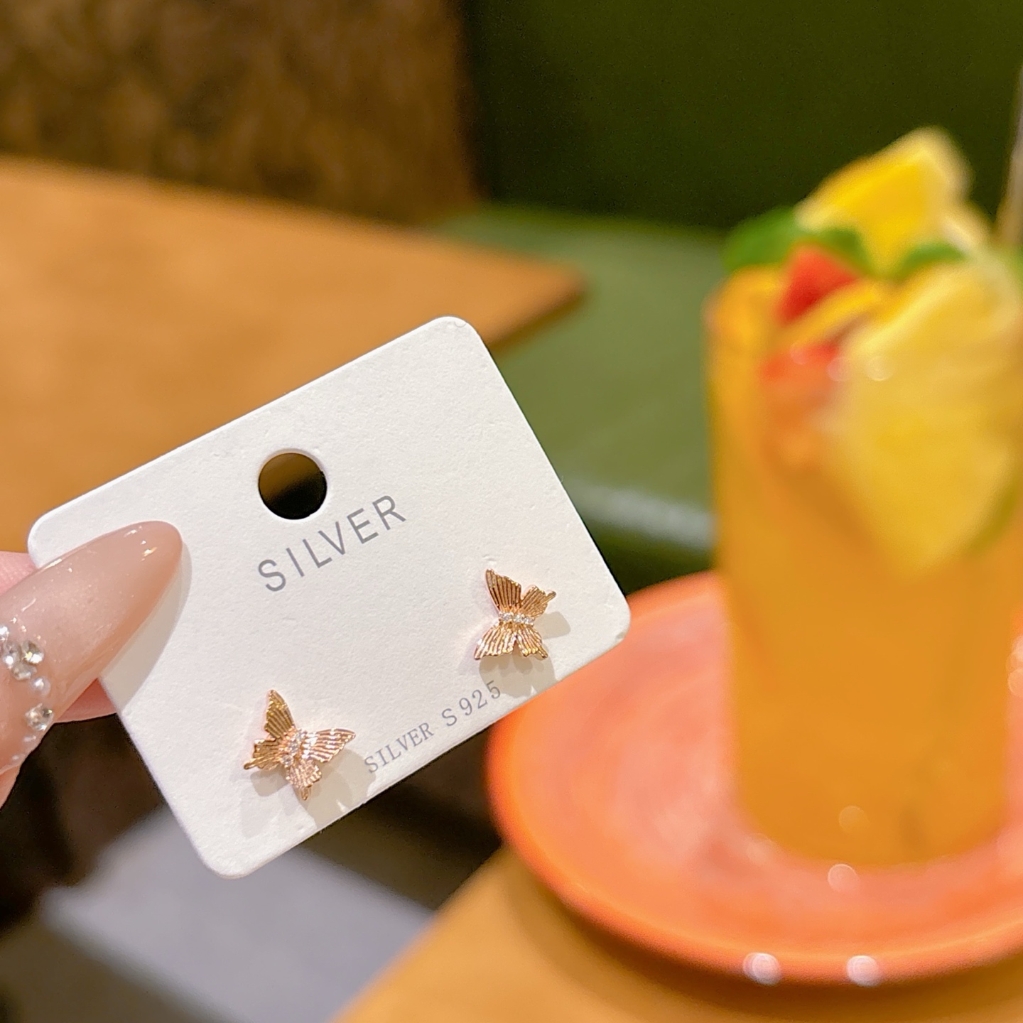 925 Silver Earrings Fashion Wedding Favor Gold